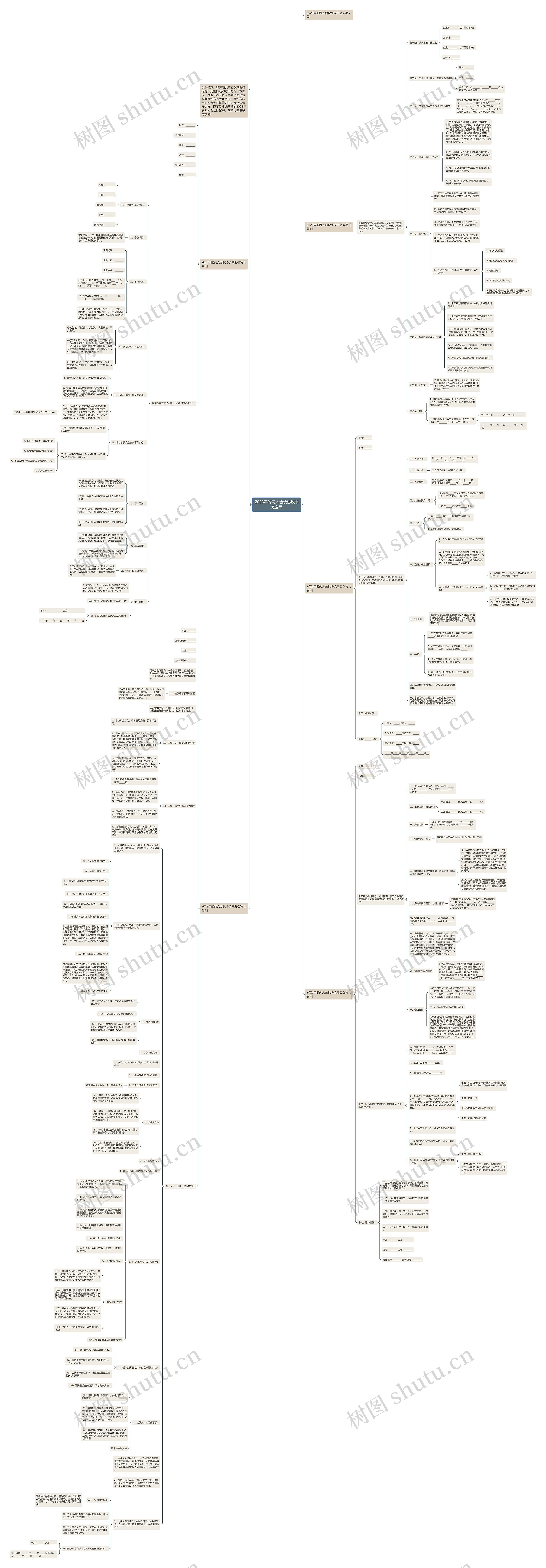 2023年的两人合伙协议书怎么写思维导图