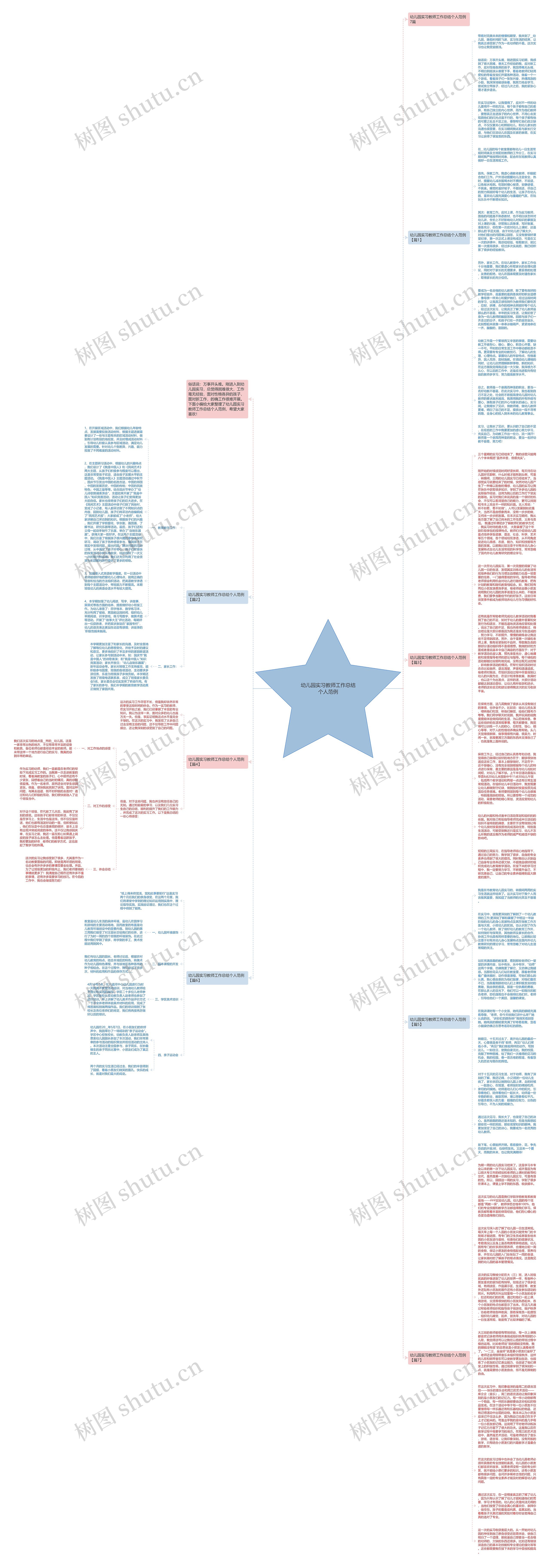 幼儿园实习教师工作总结个人范例思维导图