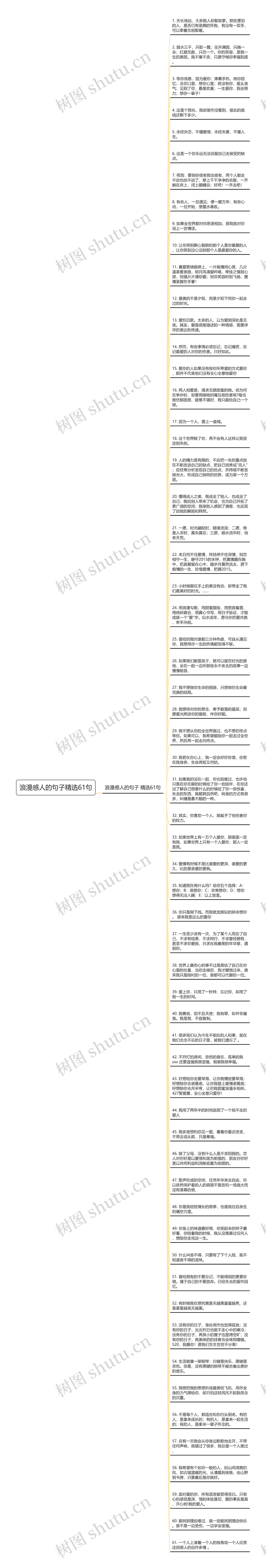 浪漫感人的句子精选61句思维导图