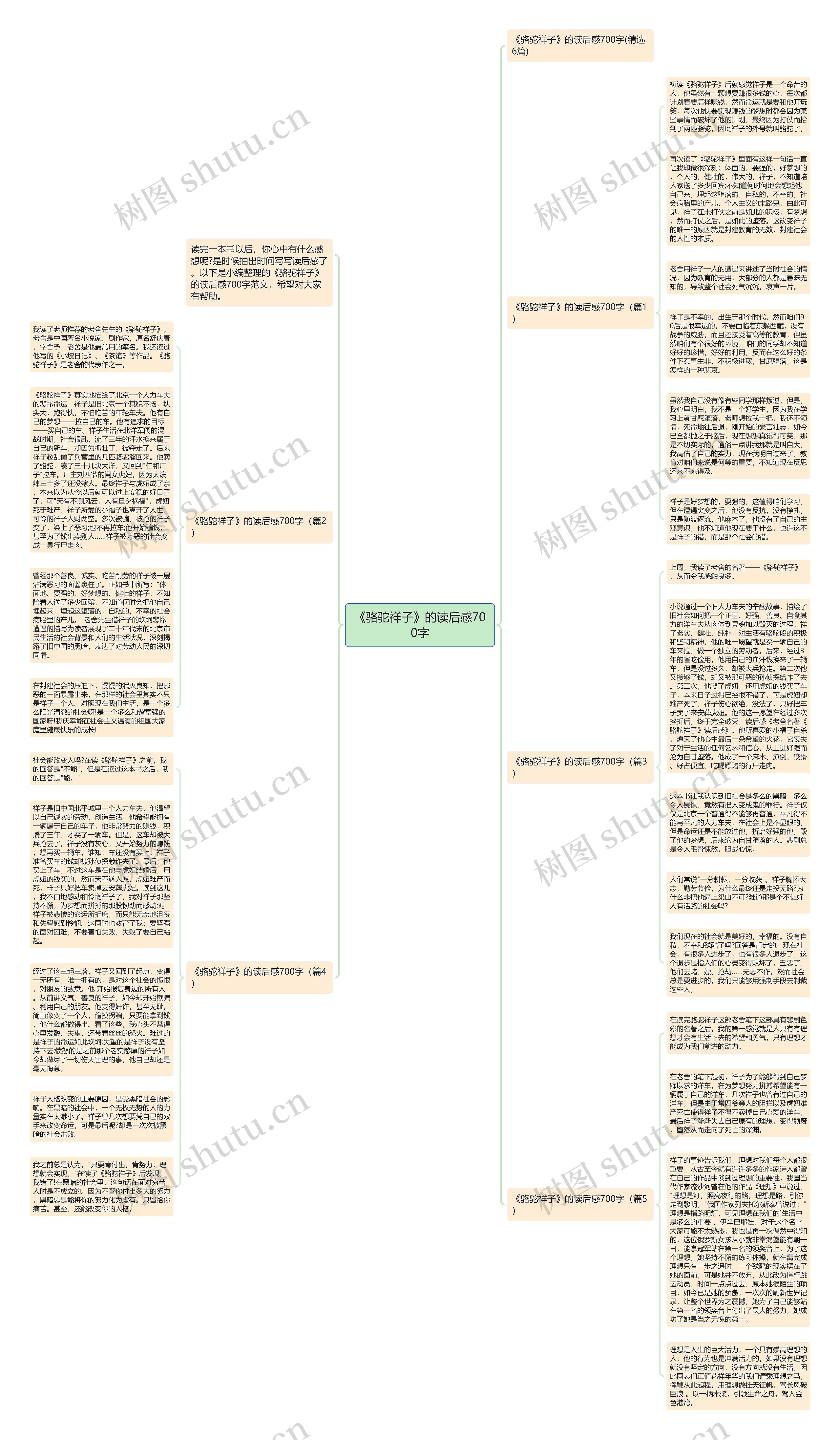 《骆驼祥子》的读后感700字思维导图