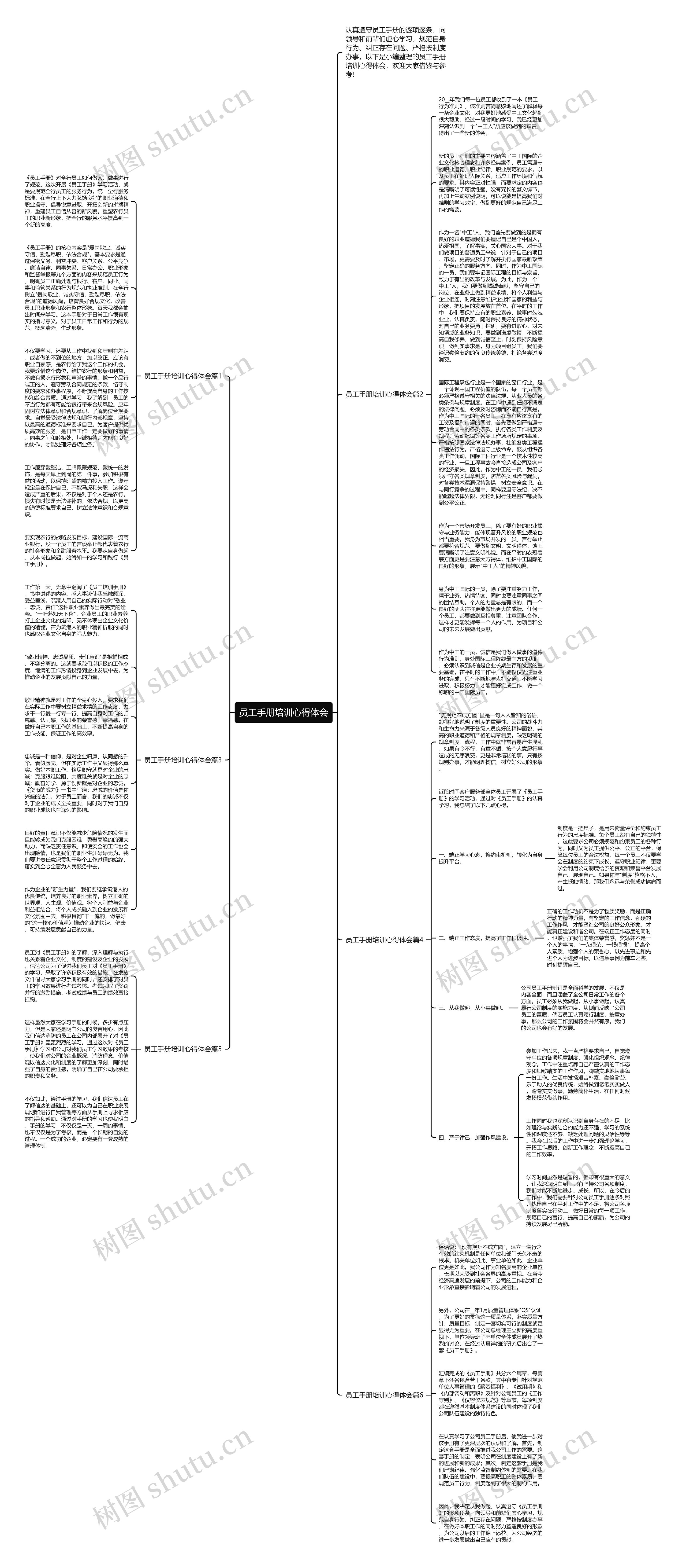 员工手册培训心得体会思维导图