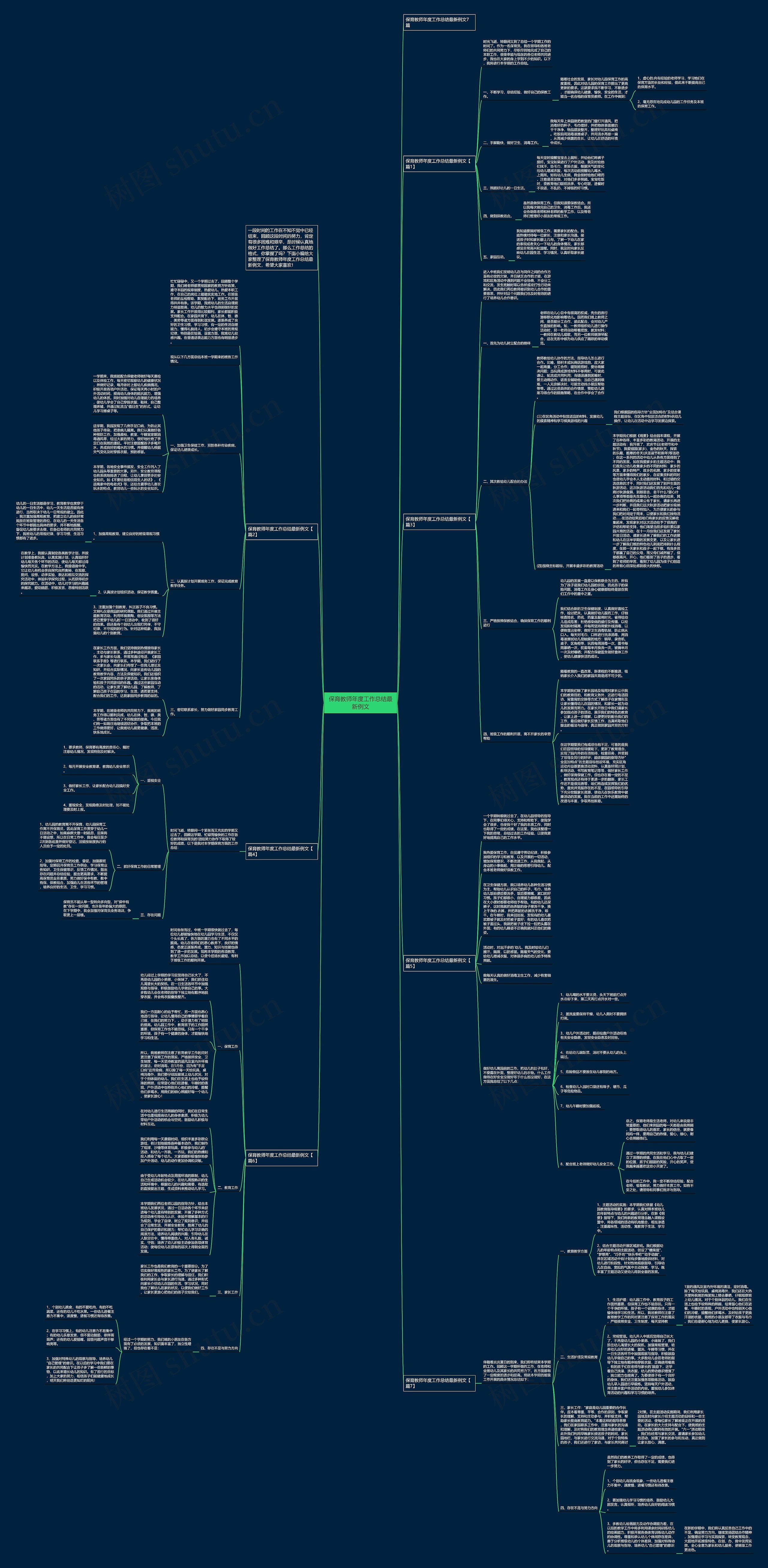 保育教师年度工作总结最新例文思维导图