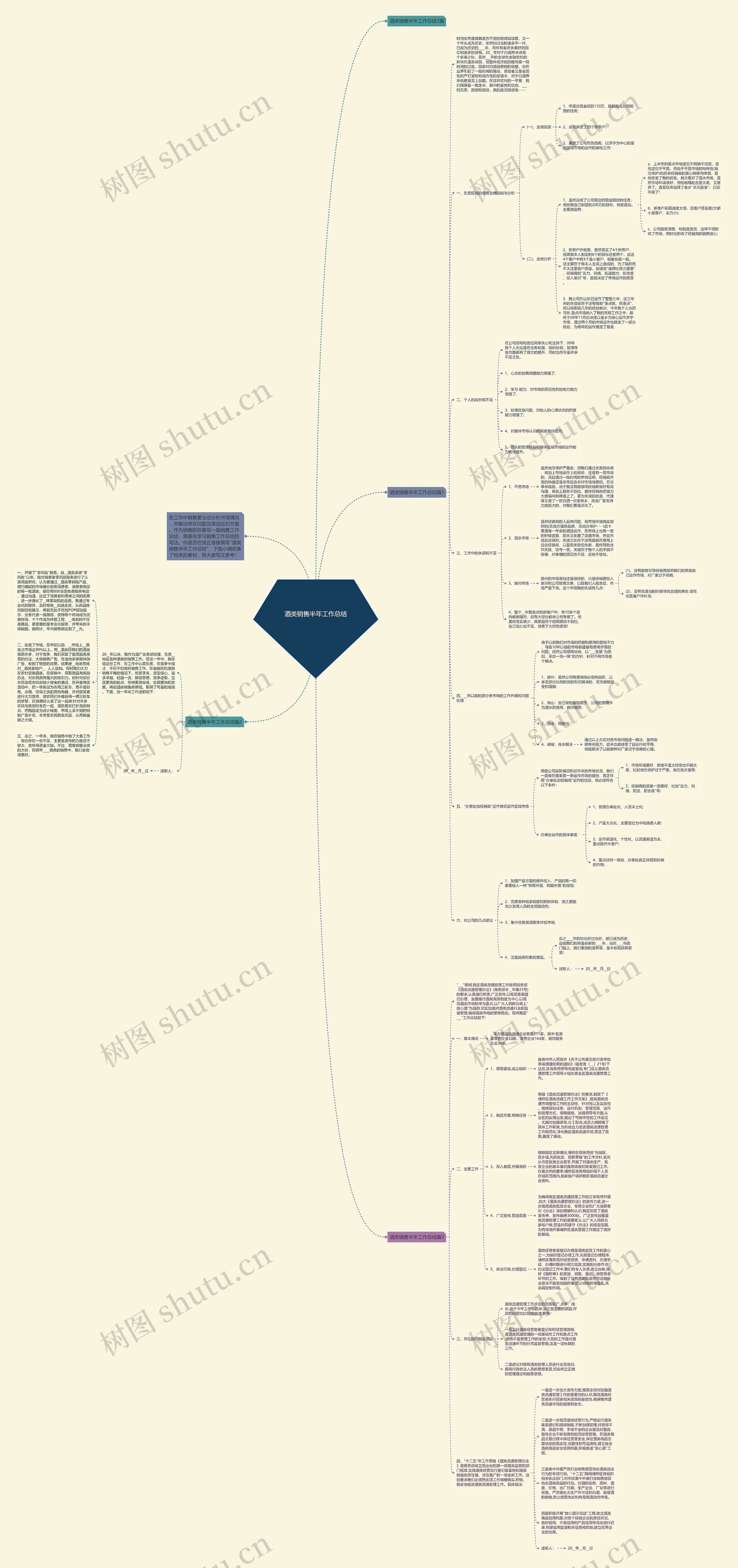 酒类销售半年工作总结思维导图