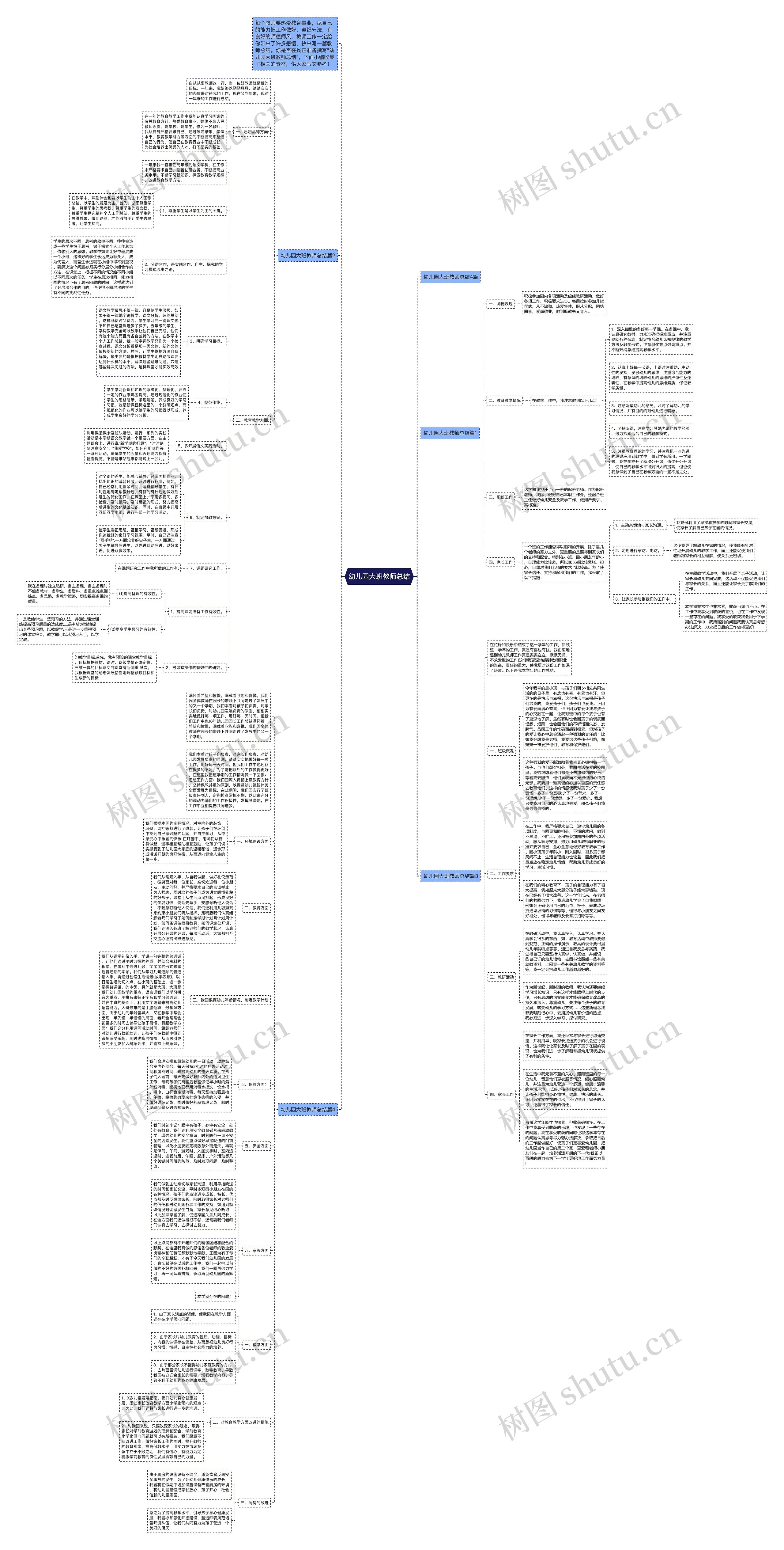 幼儿园大班教师总结思维导图