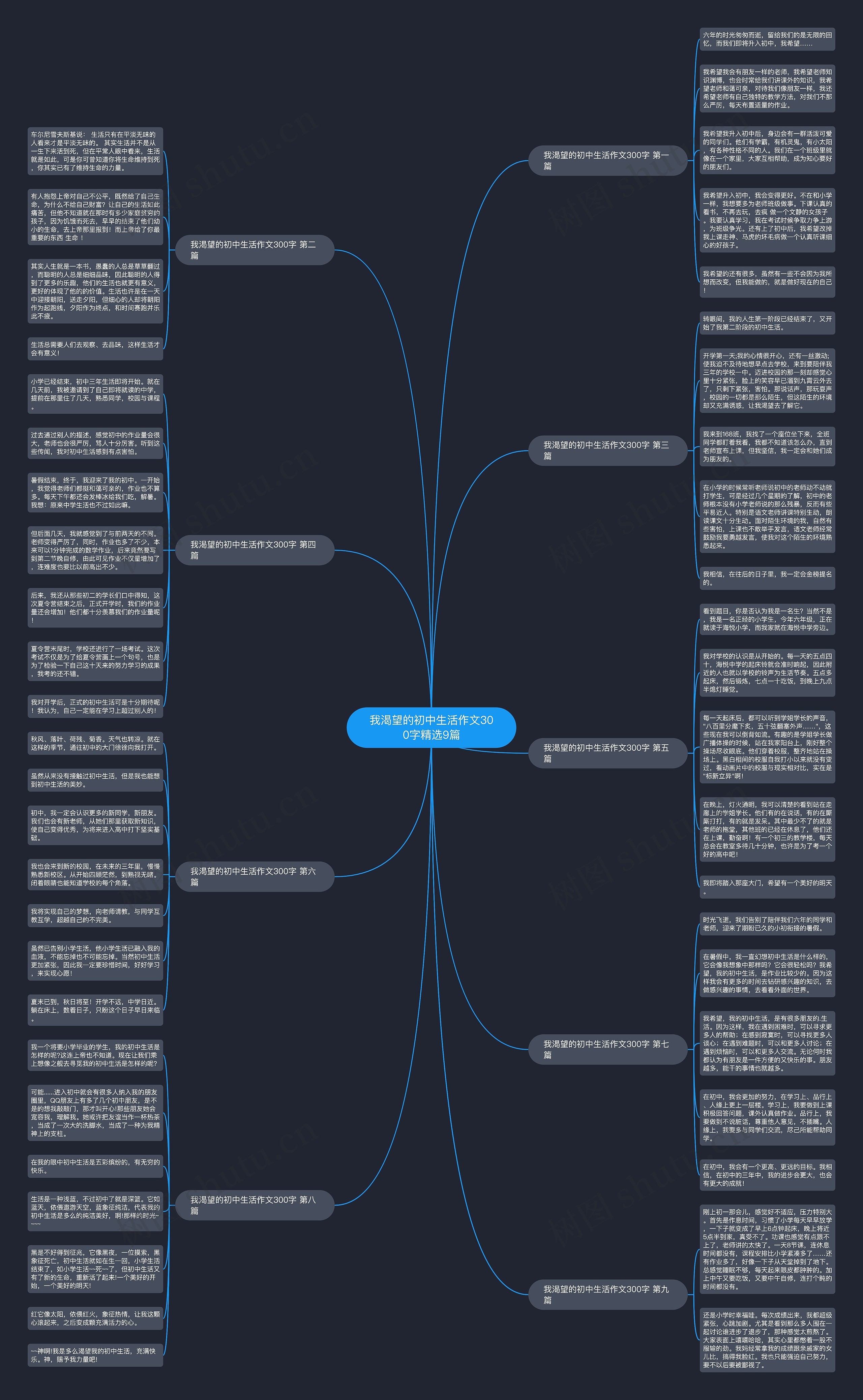 我渴望的初中生活作文300字精选9篇思维导图