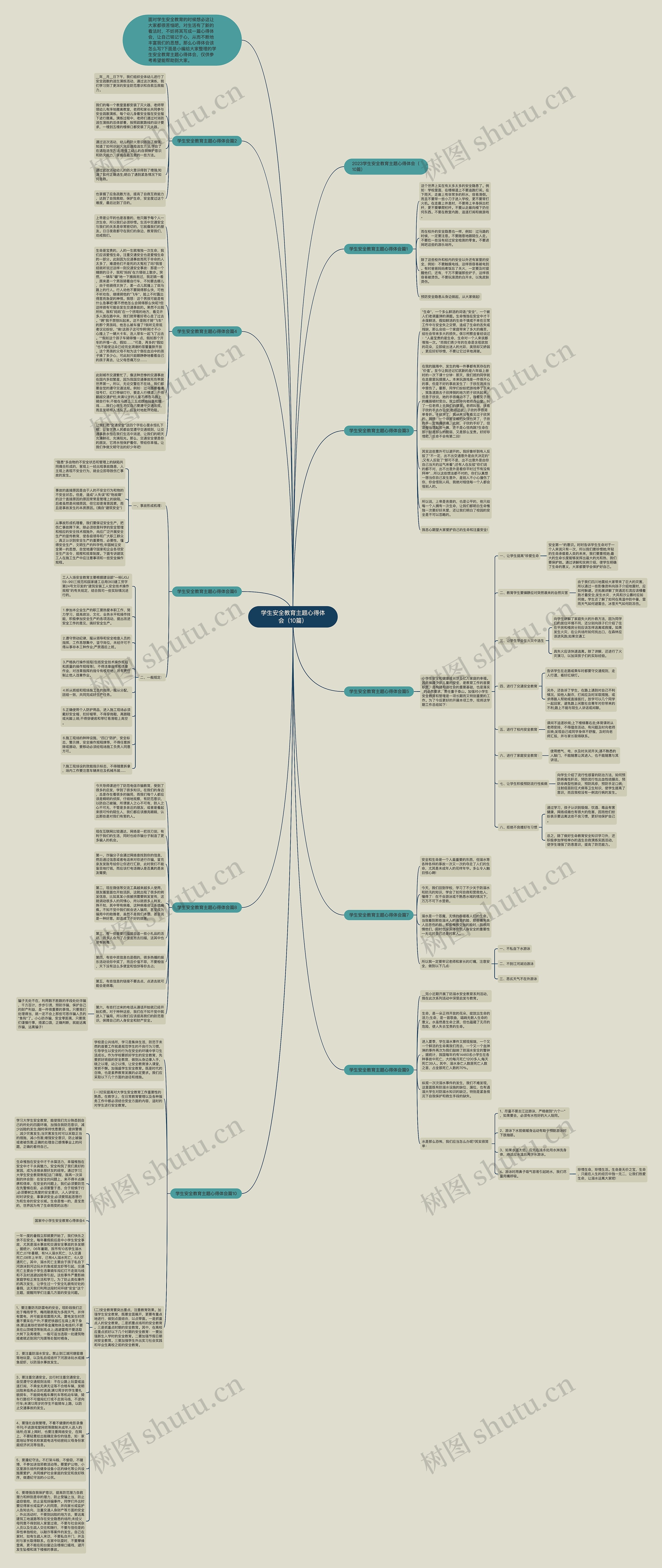 学生安全教育主题心得体会（10篇）思维导图