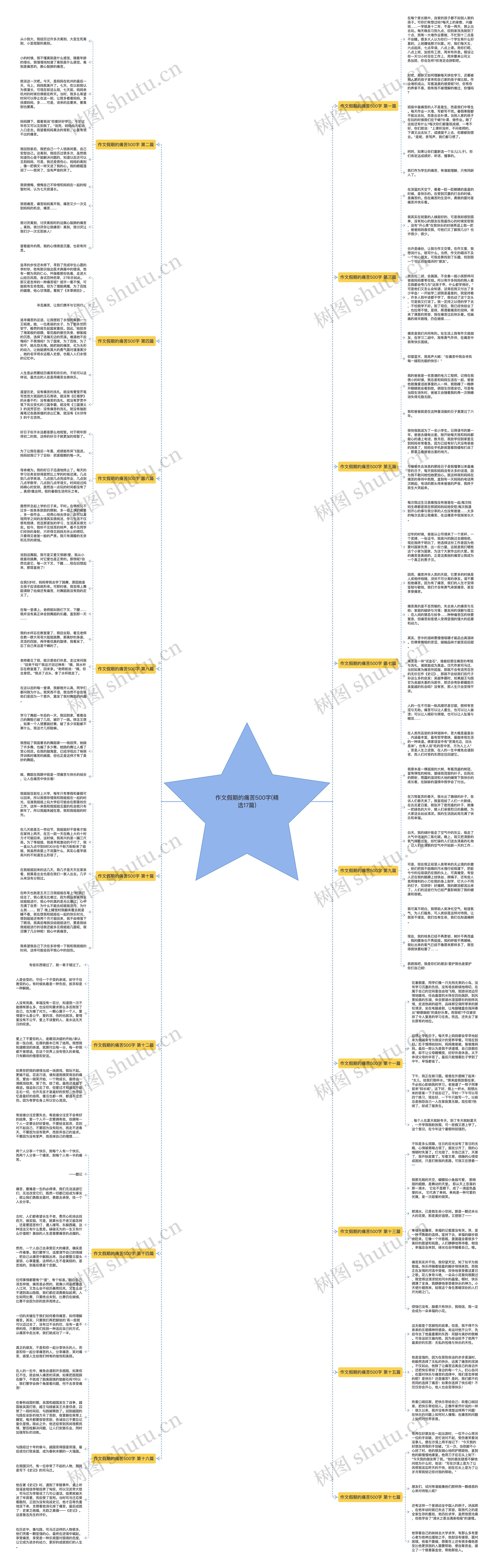 作文假期的痛苦500字(精选17篇)思维导图