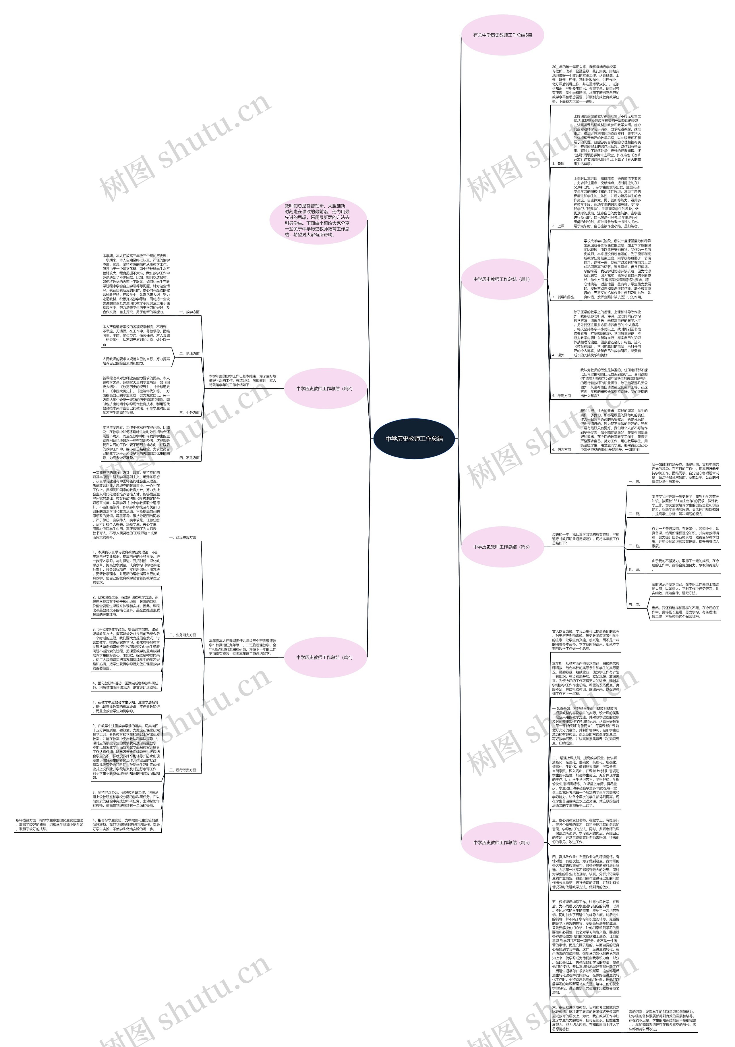 中学历史教师工作总结思维导图
