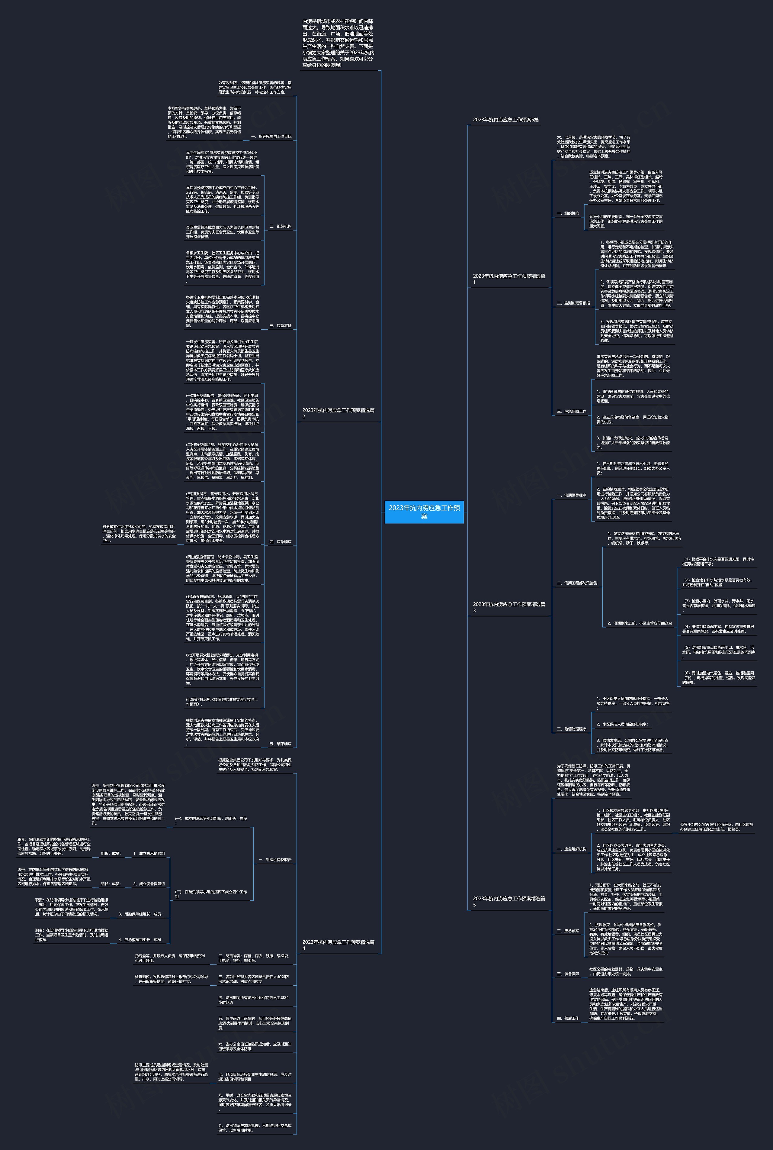 2023年抗内涝应急工作预案思维导图