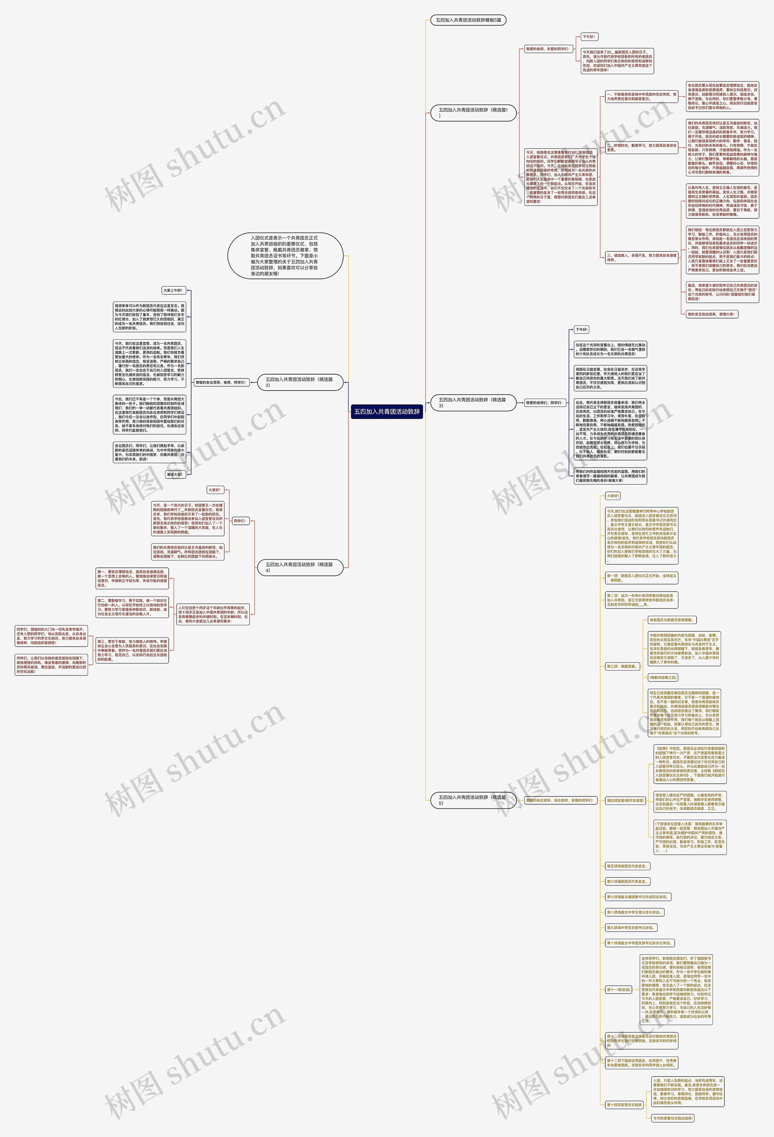 五四加入共青团活动致辞思维导图
