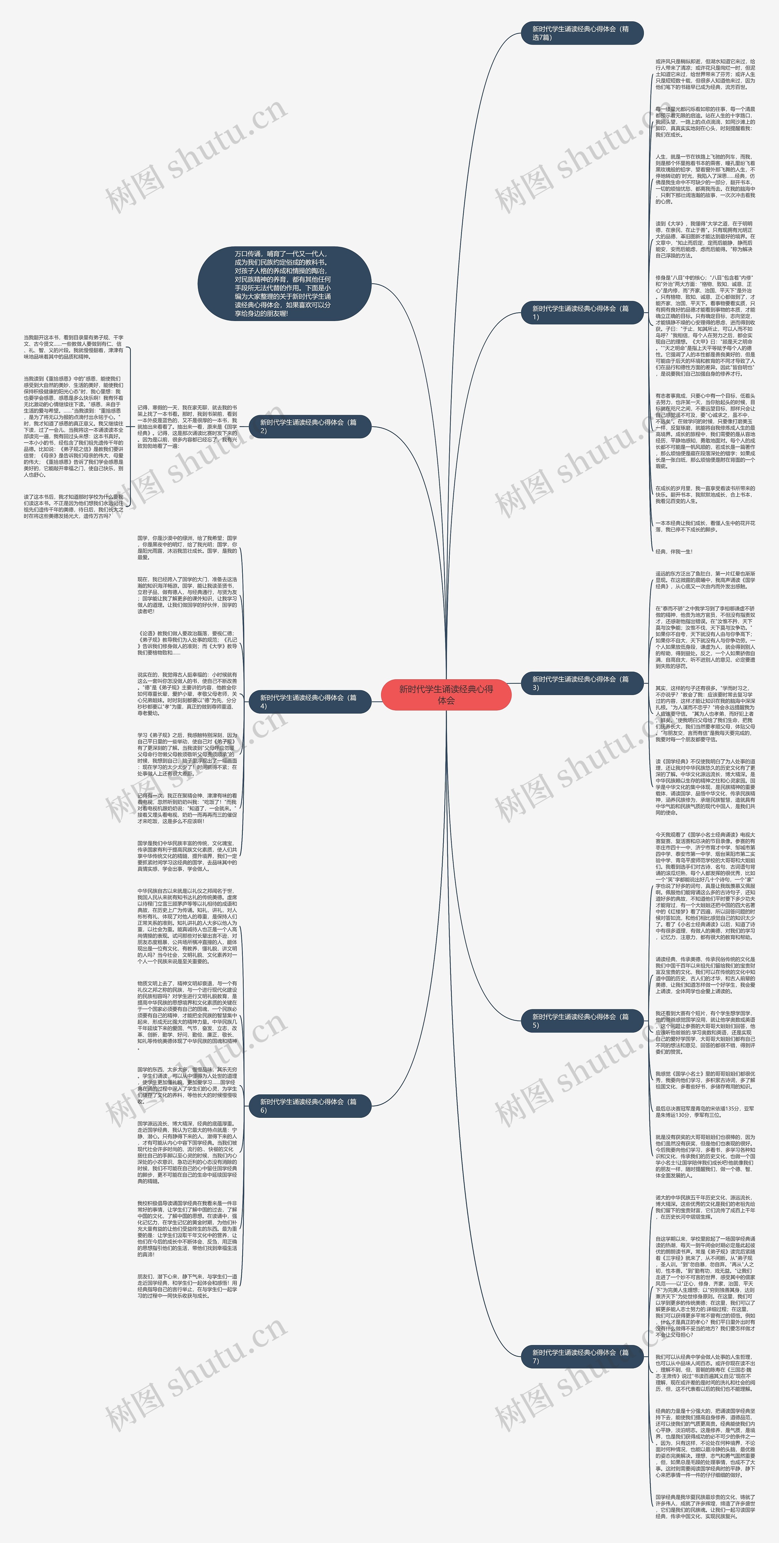 新时代学生诵读经典心得体会思维导图