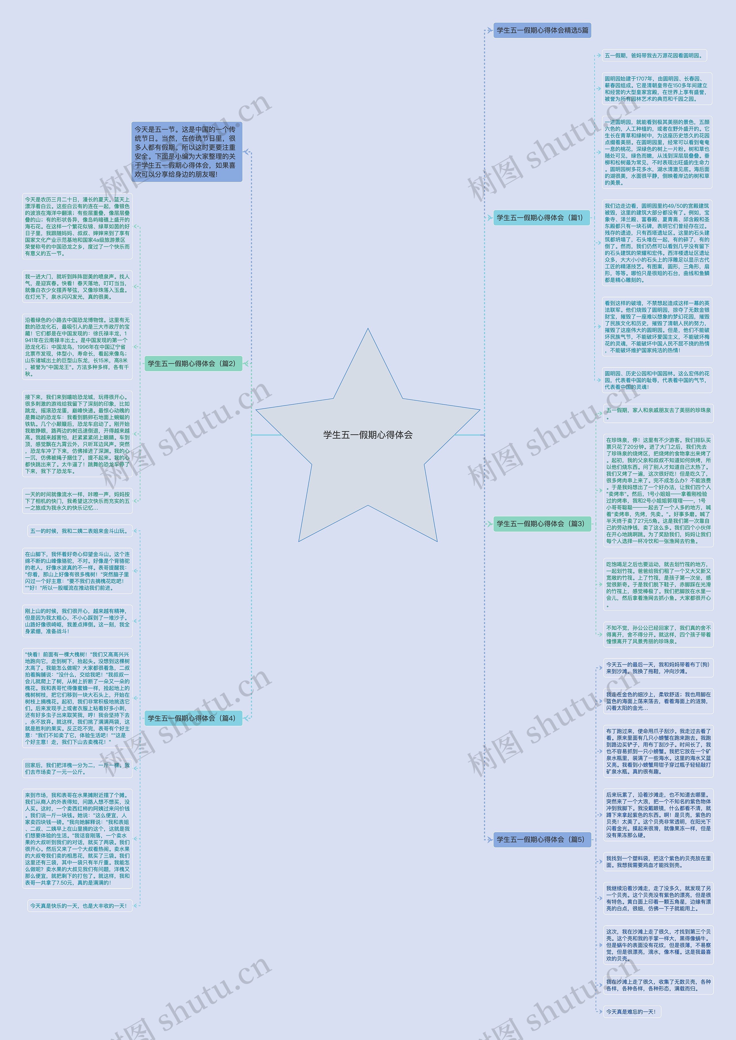 学生五一假期心得体会思维导图