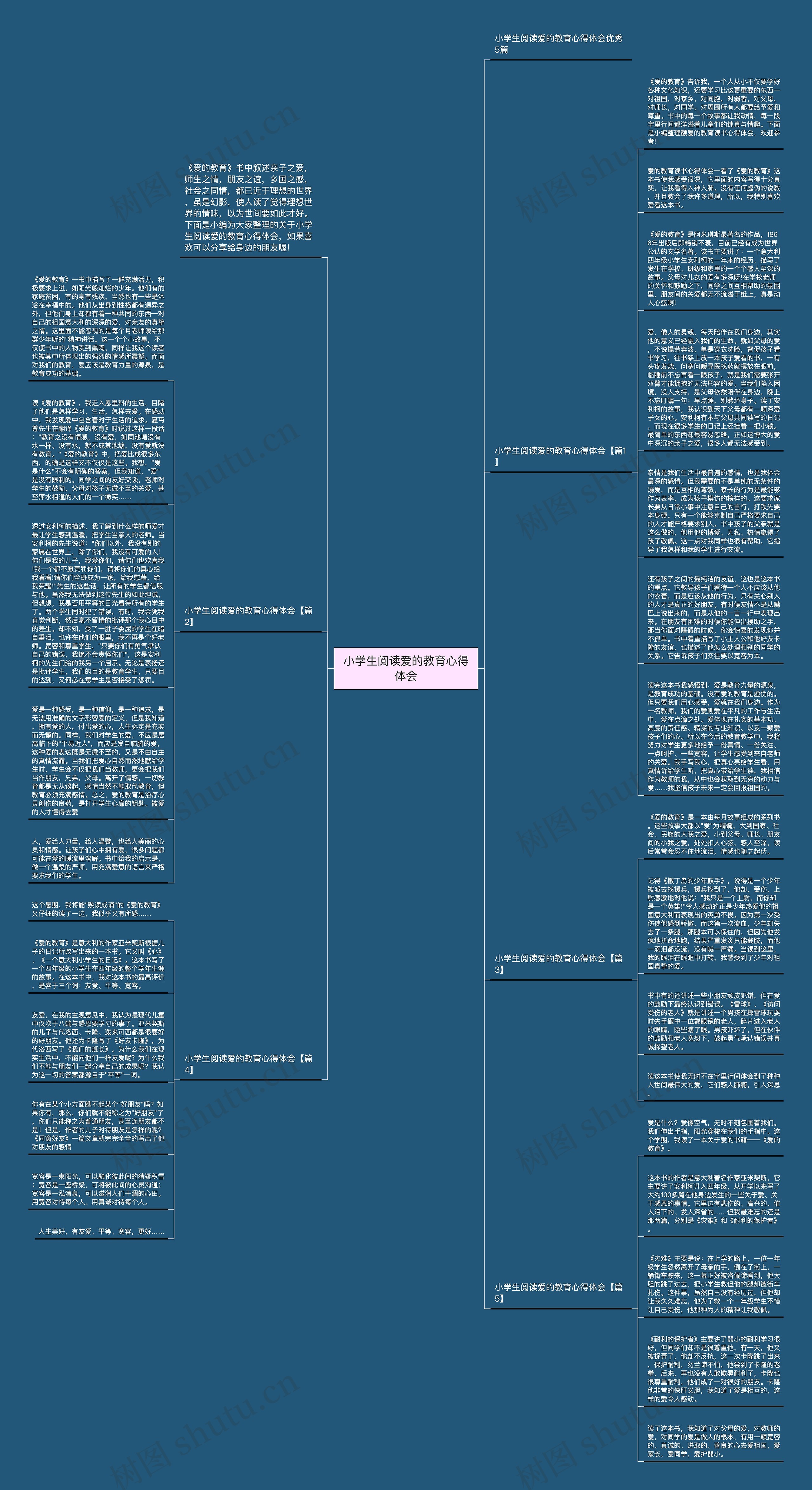 小学生阅读爱的教育心得体会思维导图