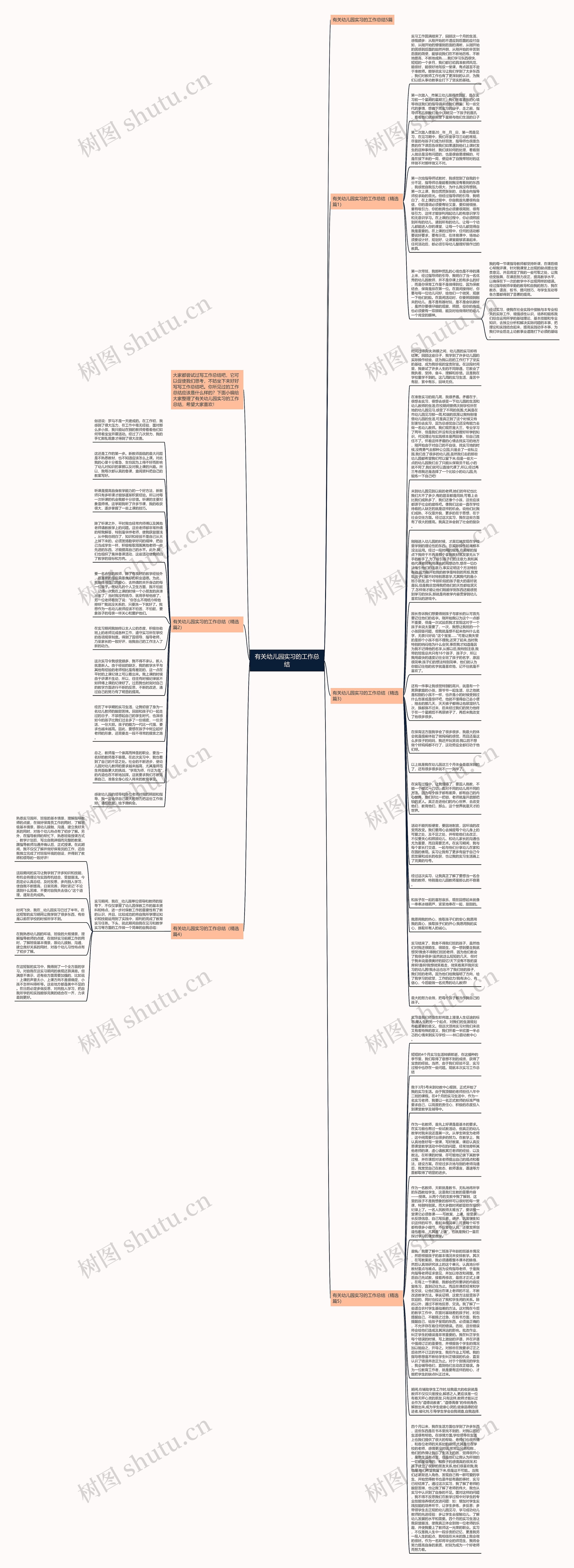 有关幼儿园实习的工作总结思维导图