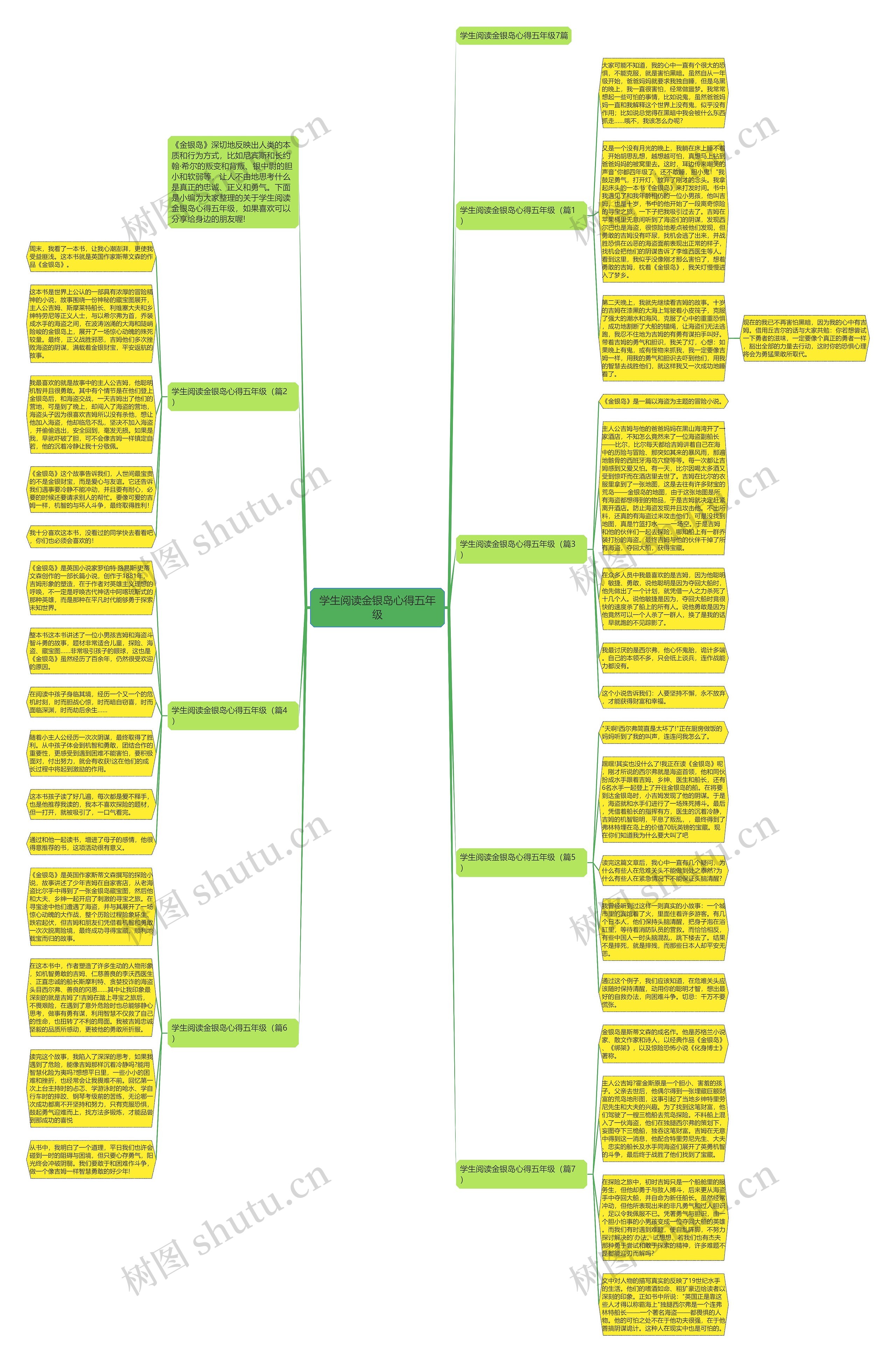 学生阅读金银岛心得五年级