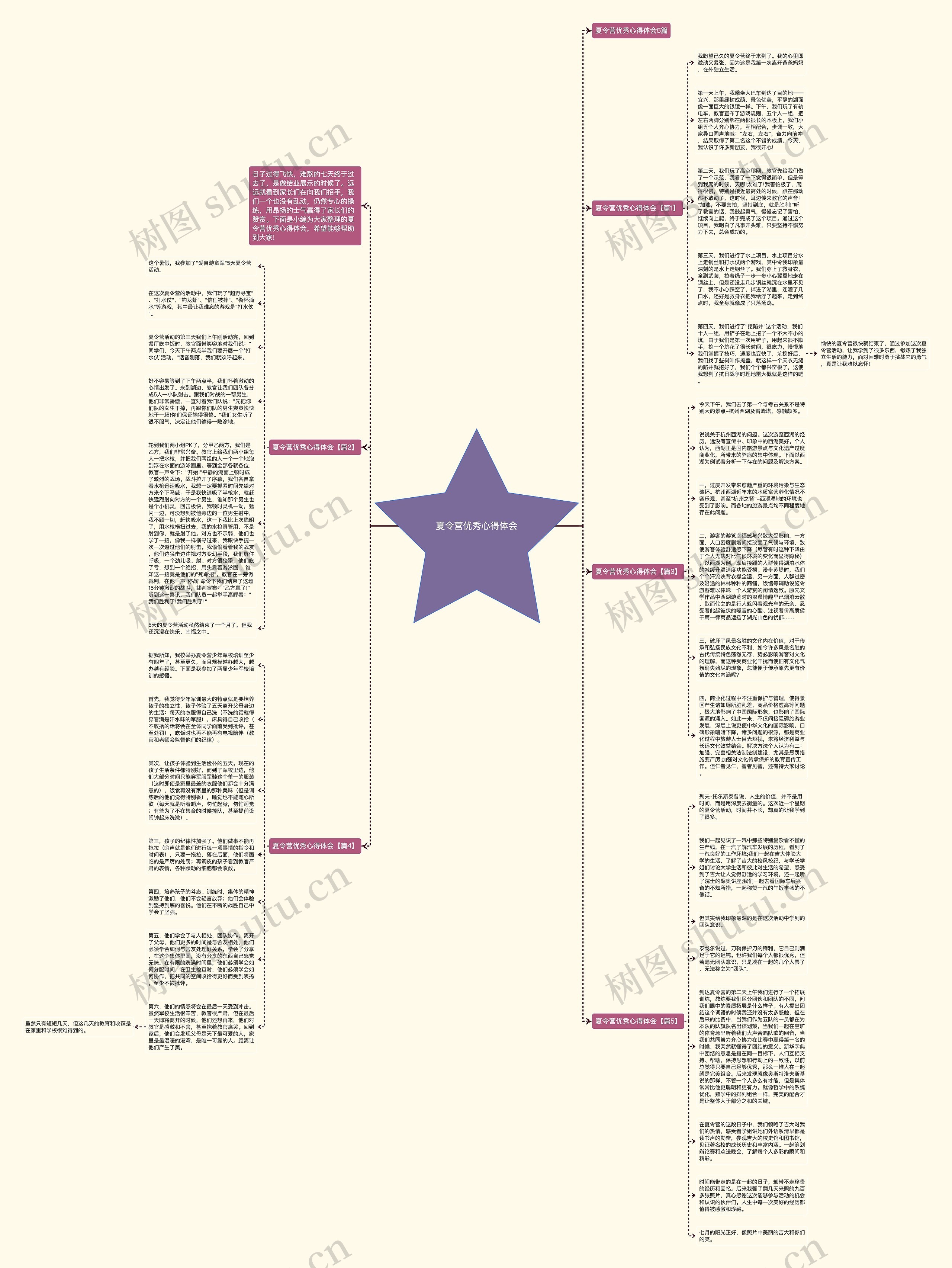 夏令营优秀心得体会思维导图