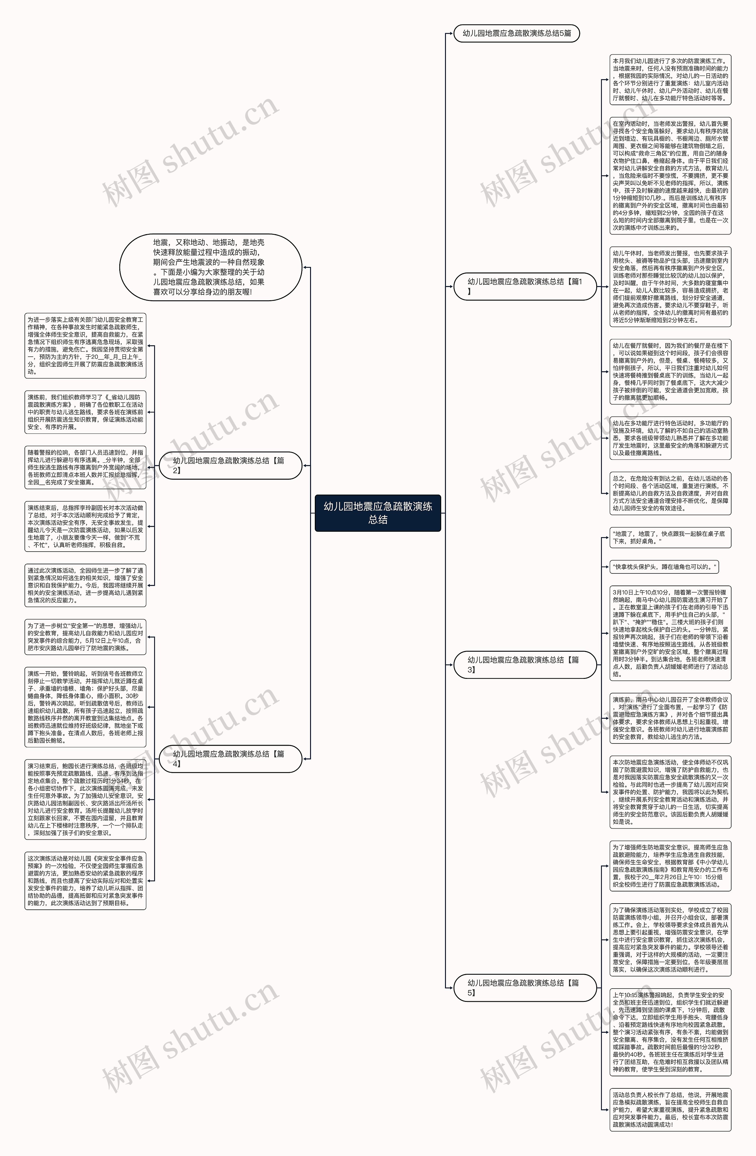 幼儿园地震应急疏散演练总结思维导图