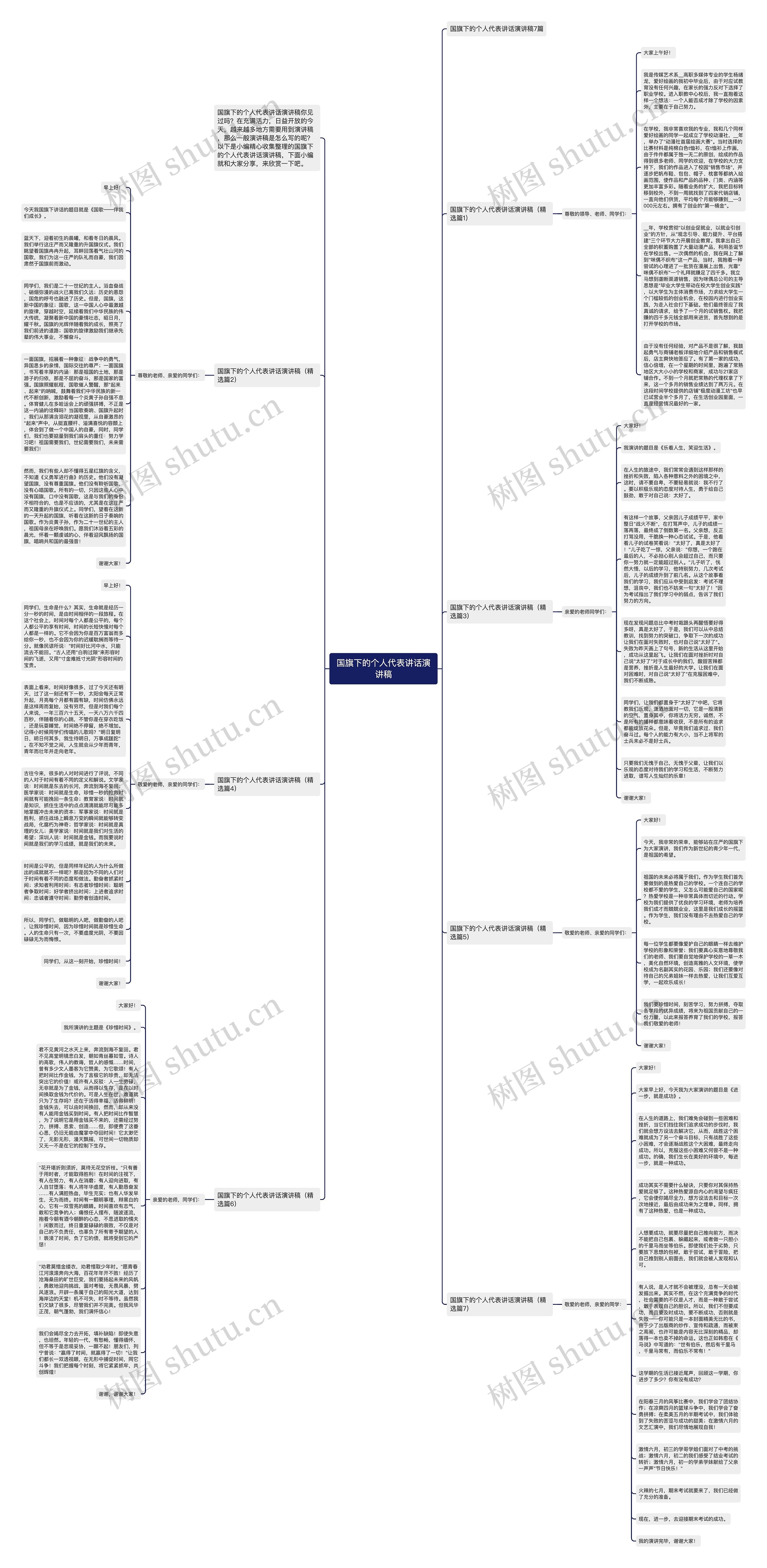 国旗下的个人代表讲话演讲稿思维导图