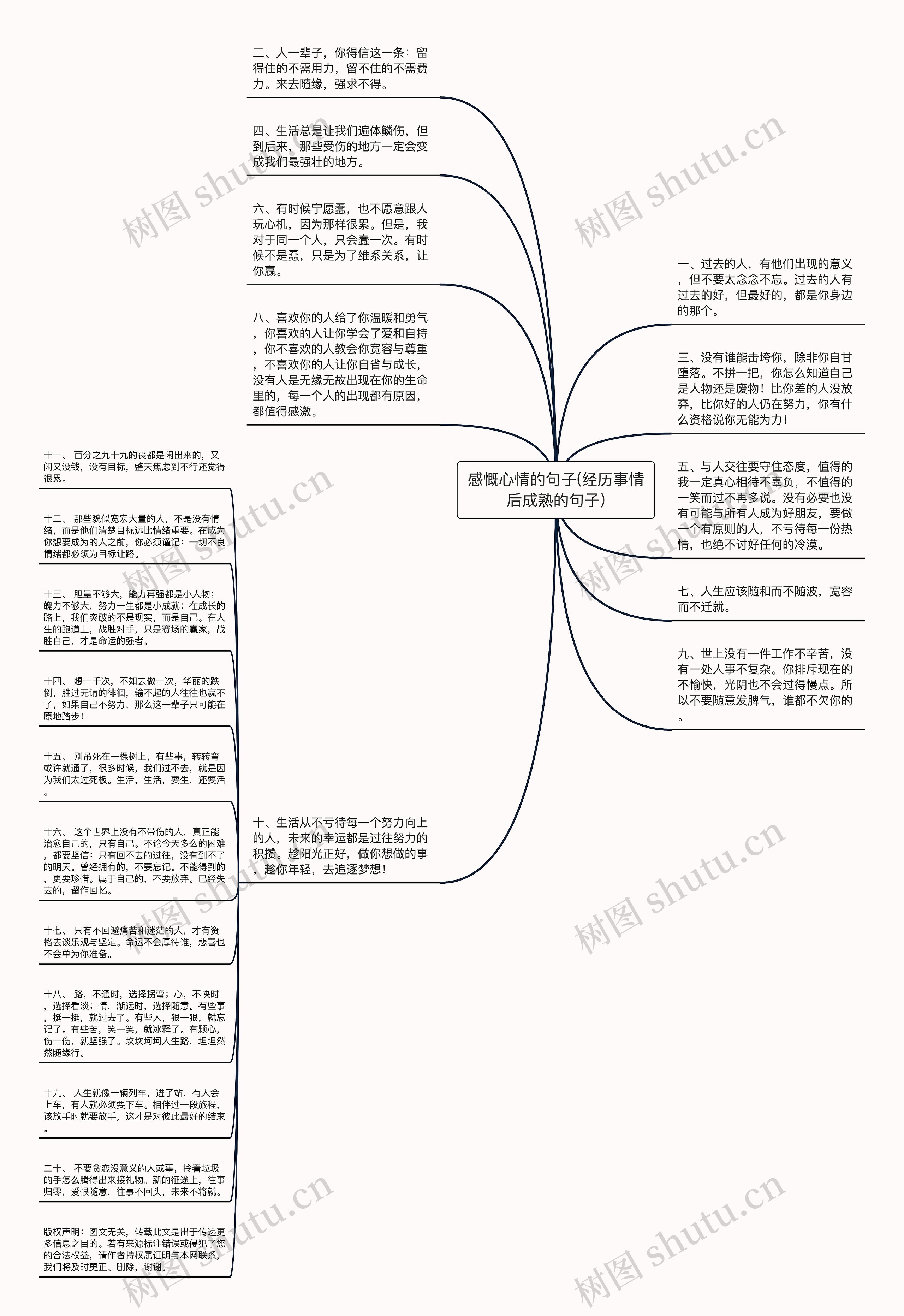 感慨心情的句子(经历事情后成熟的句子)思维导图