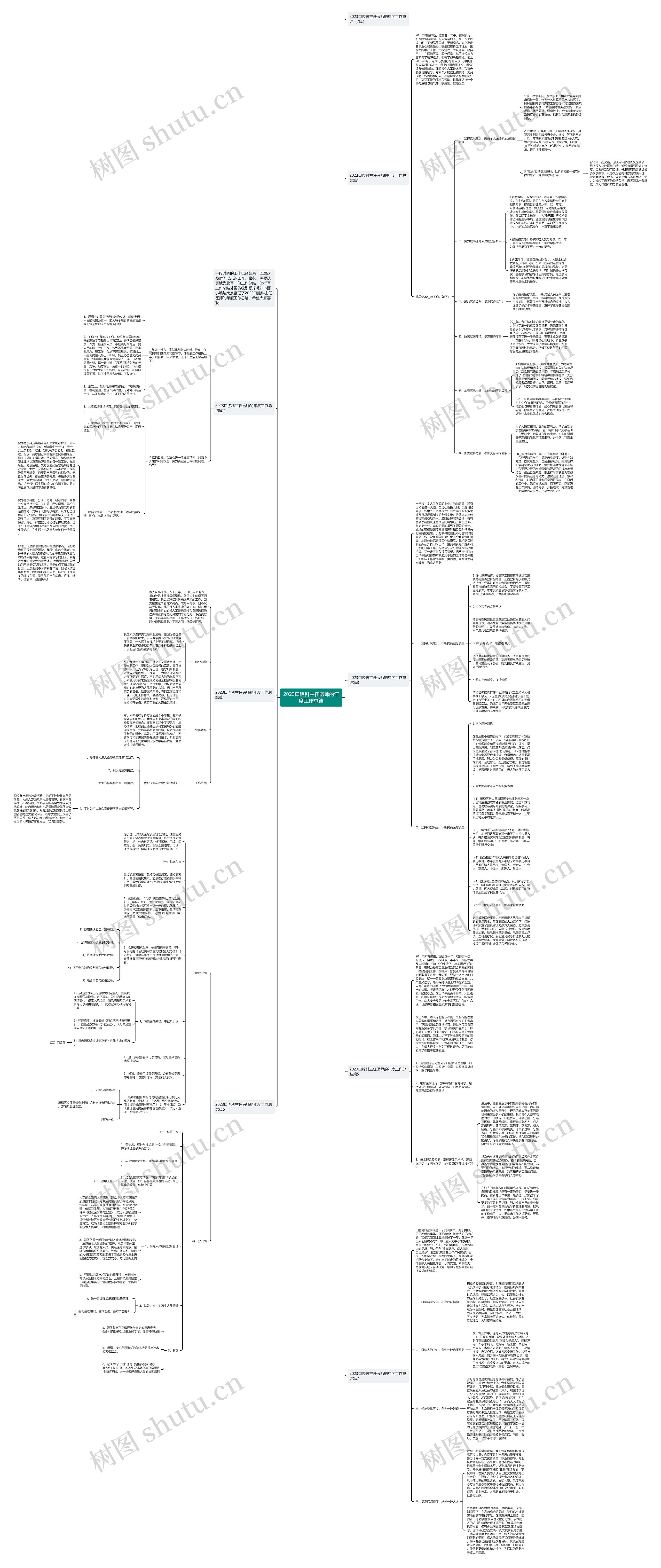 2023口腔科主任医师的年度工作总结思维导图