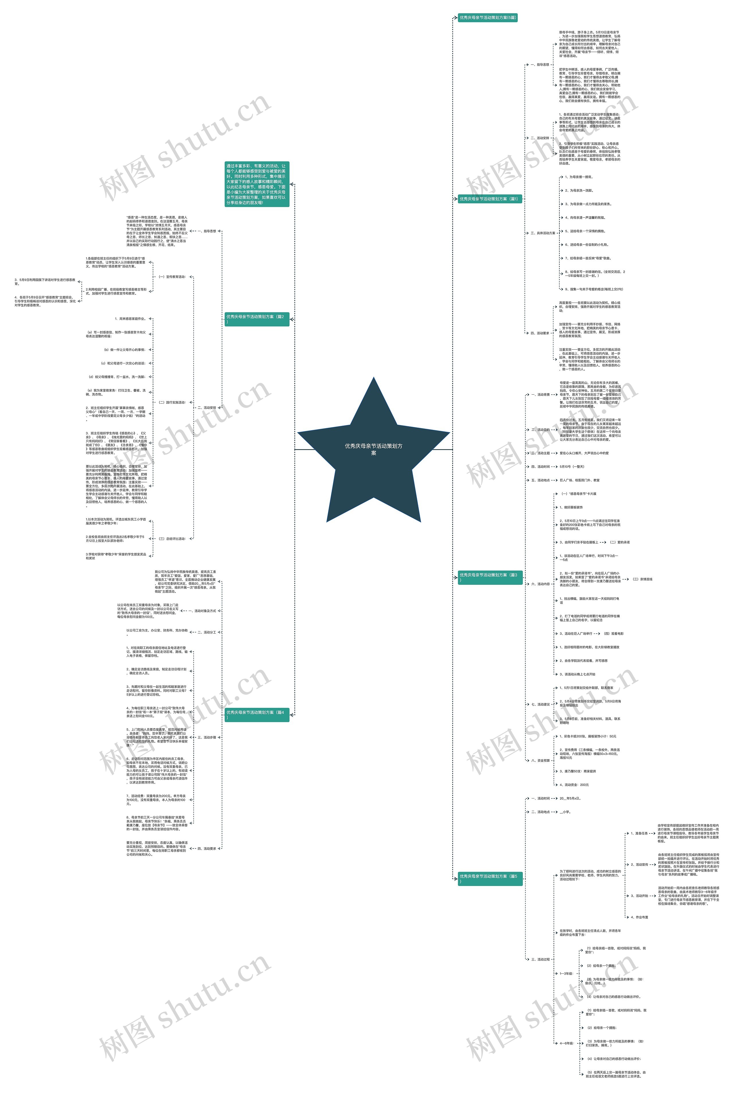 优秀庆母亲节活动策划方案思维导图