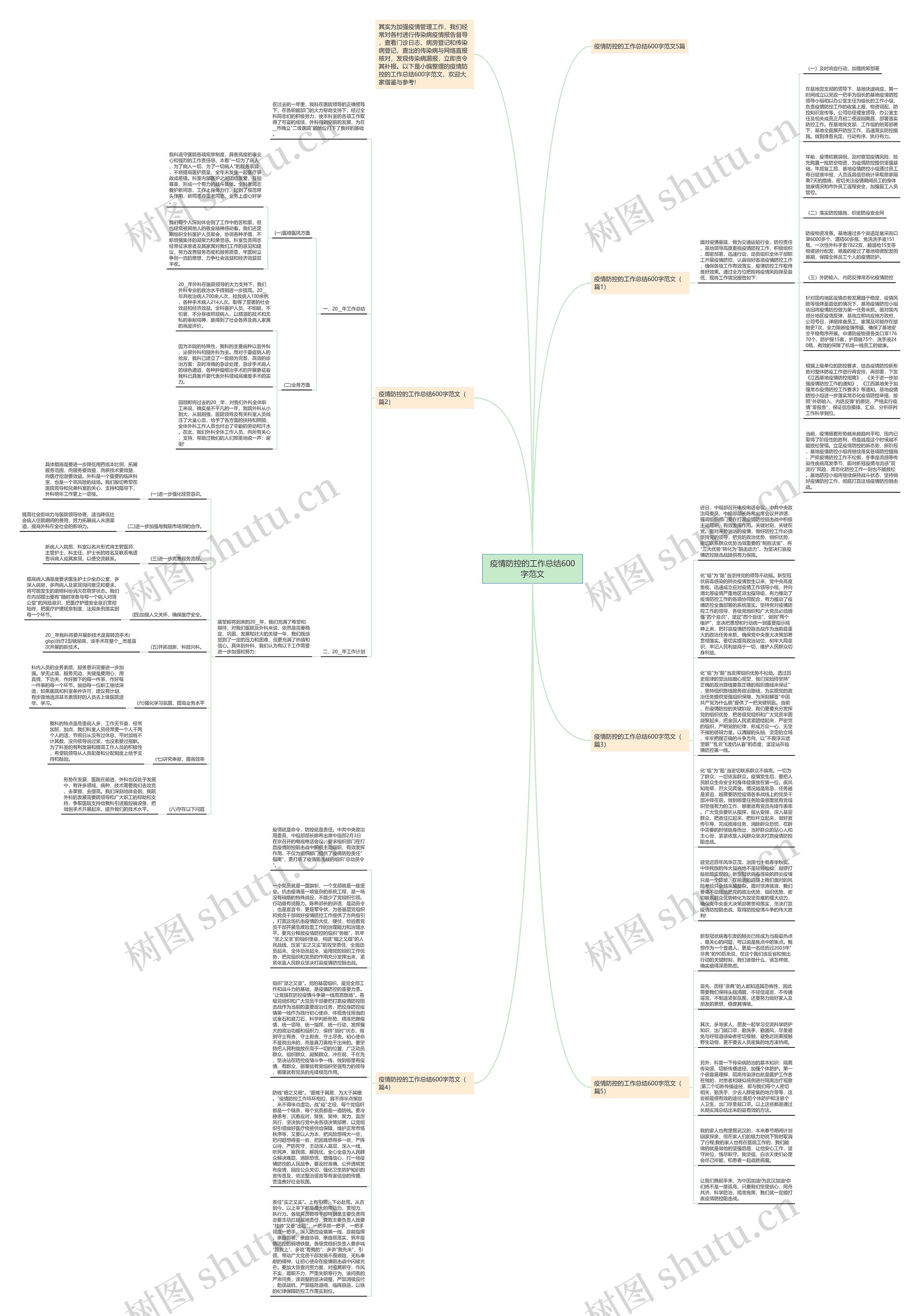 疫情防控的工作总结600字范文思维导图