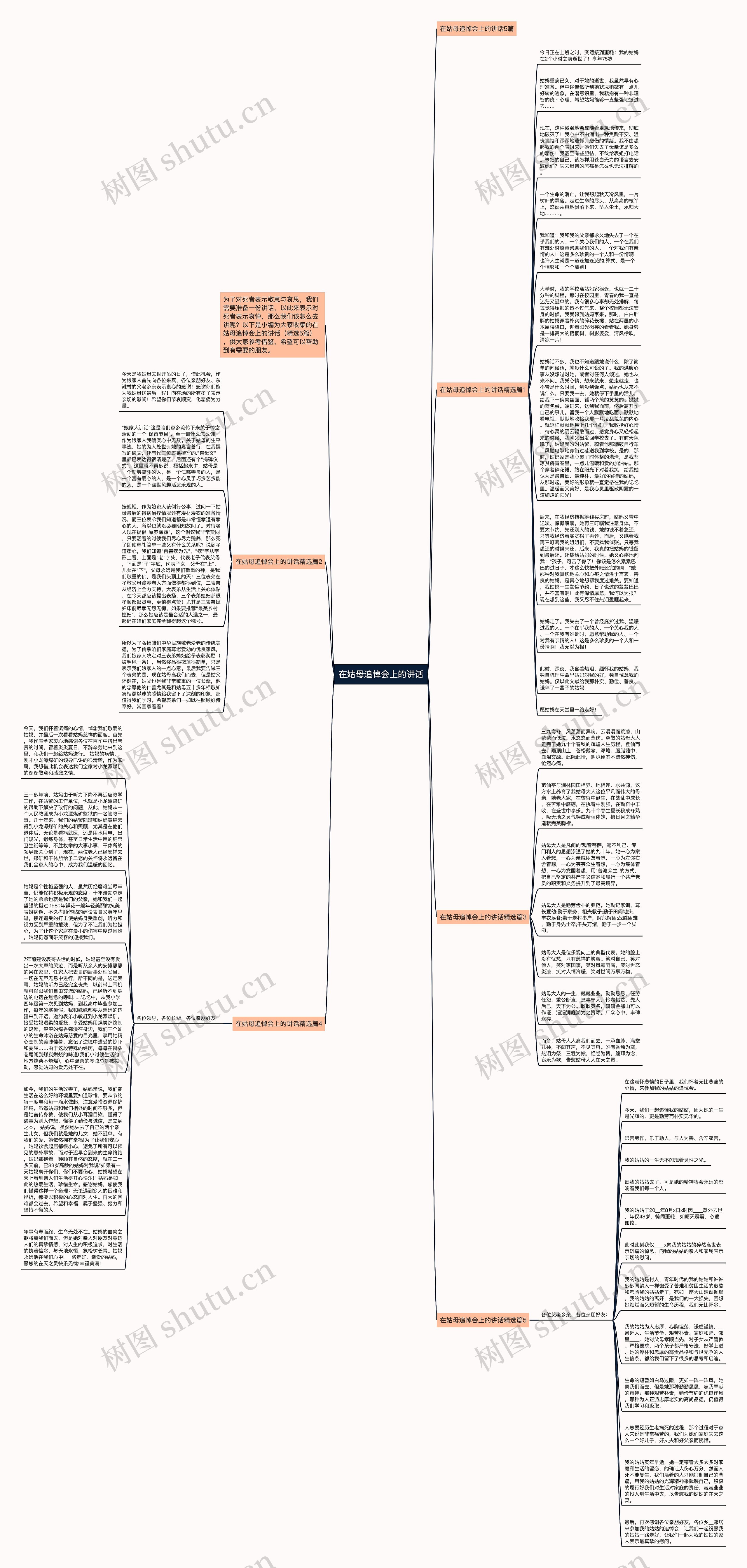 在姑母追悼会上的讲话思维导图