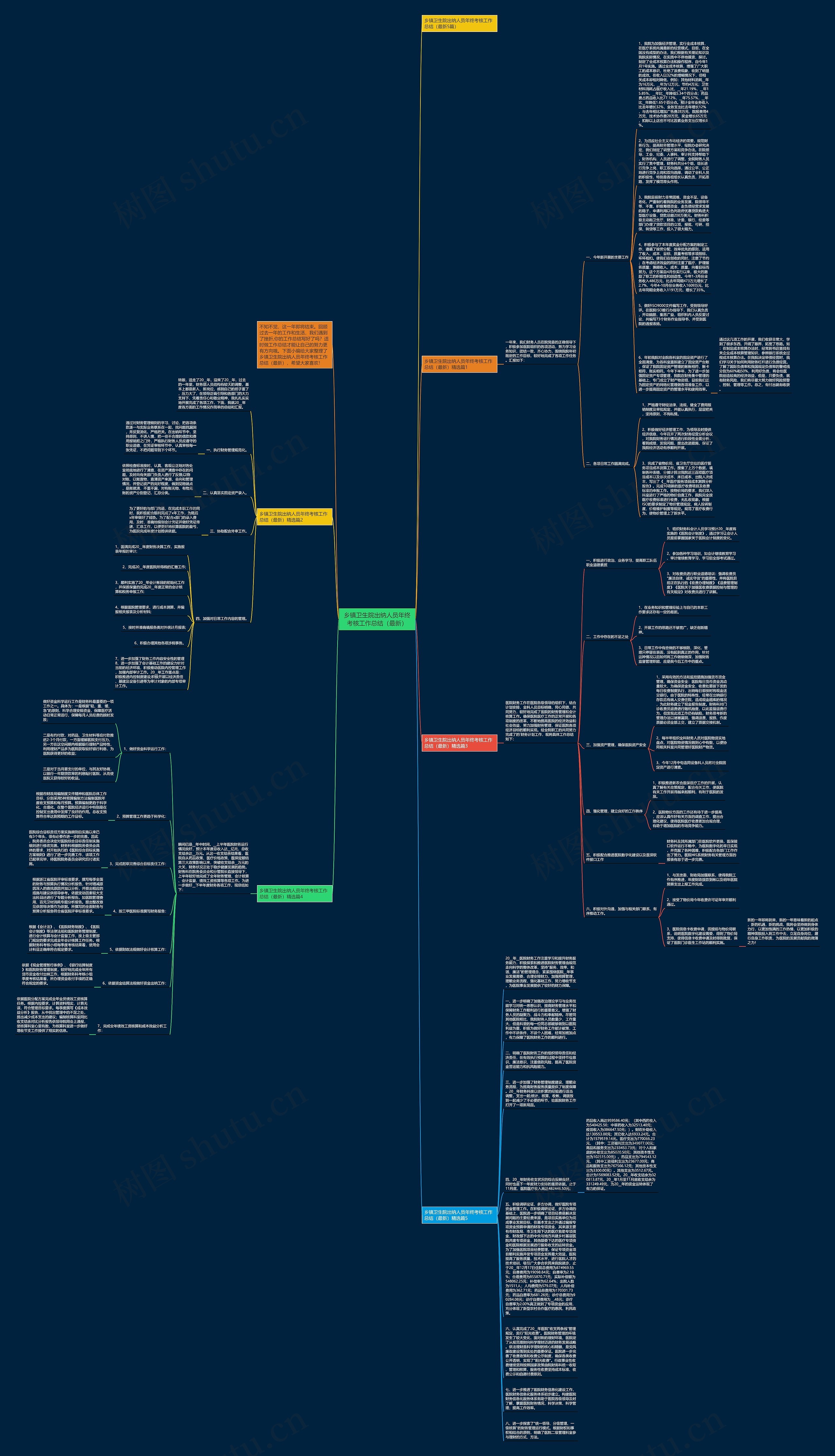 乡镇卫生院出纳人员年终考核工作总结（最新）思维导图