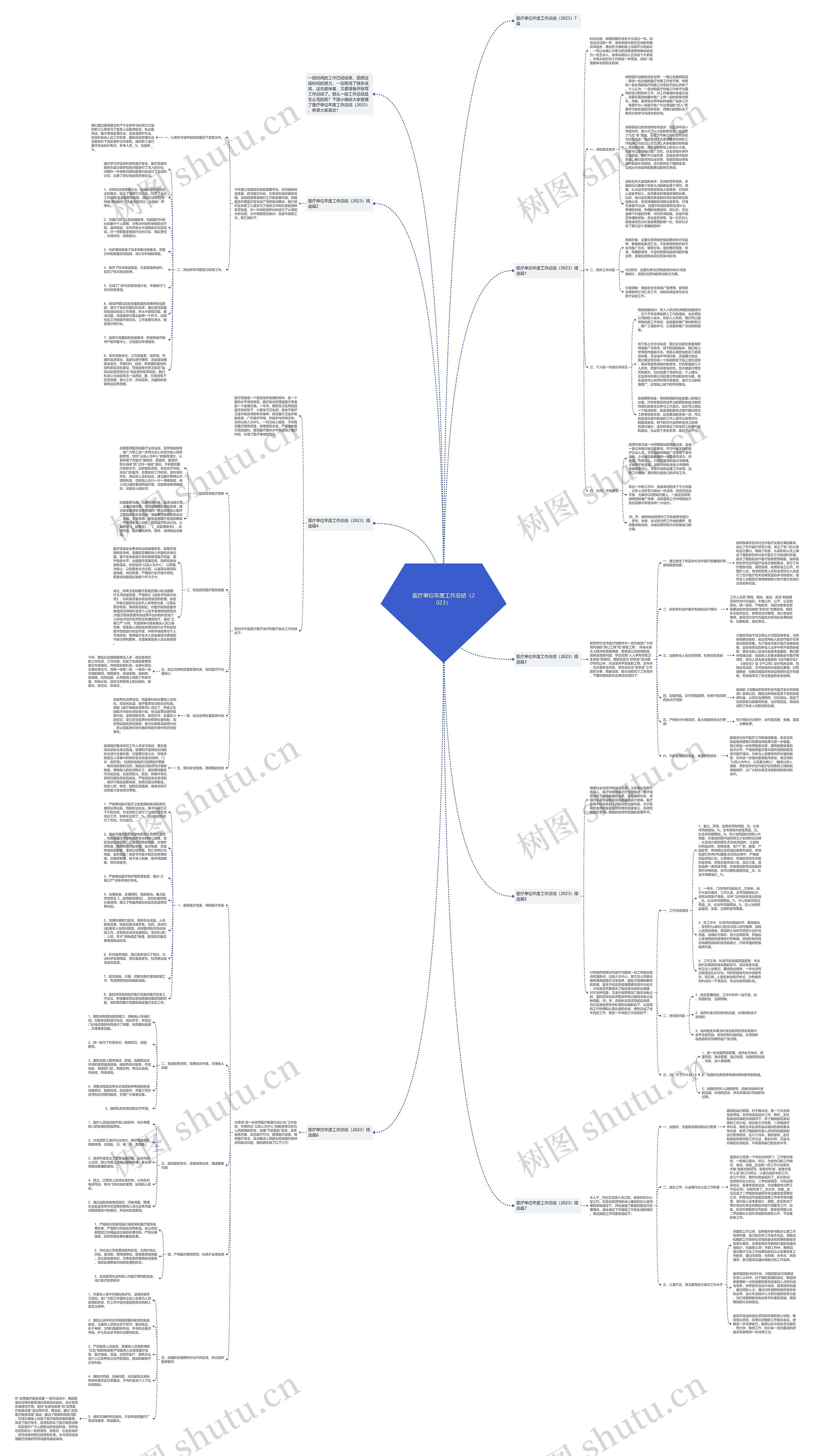 医疗单位年度工作总结（2023）思维导图