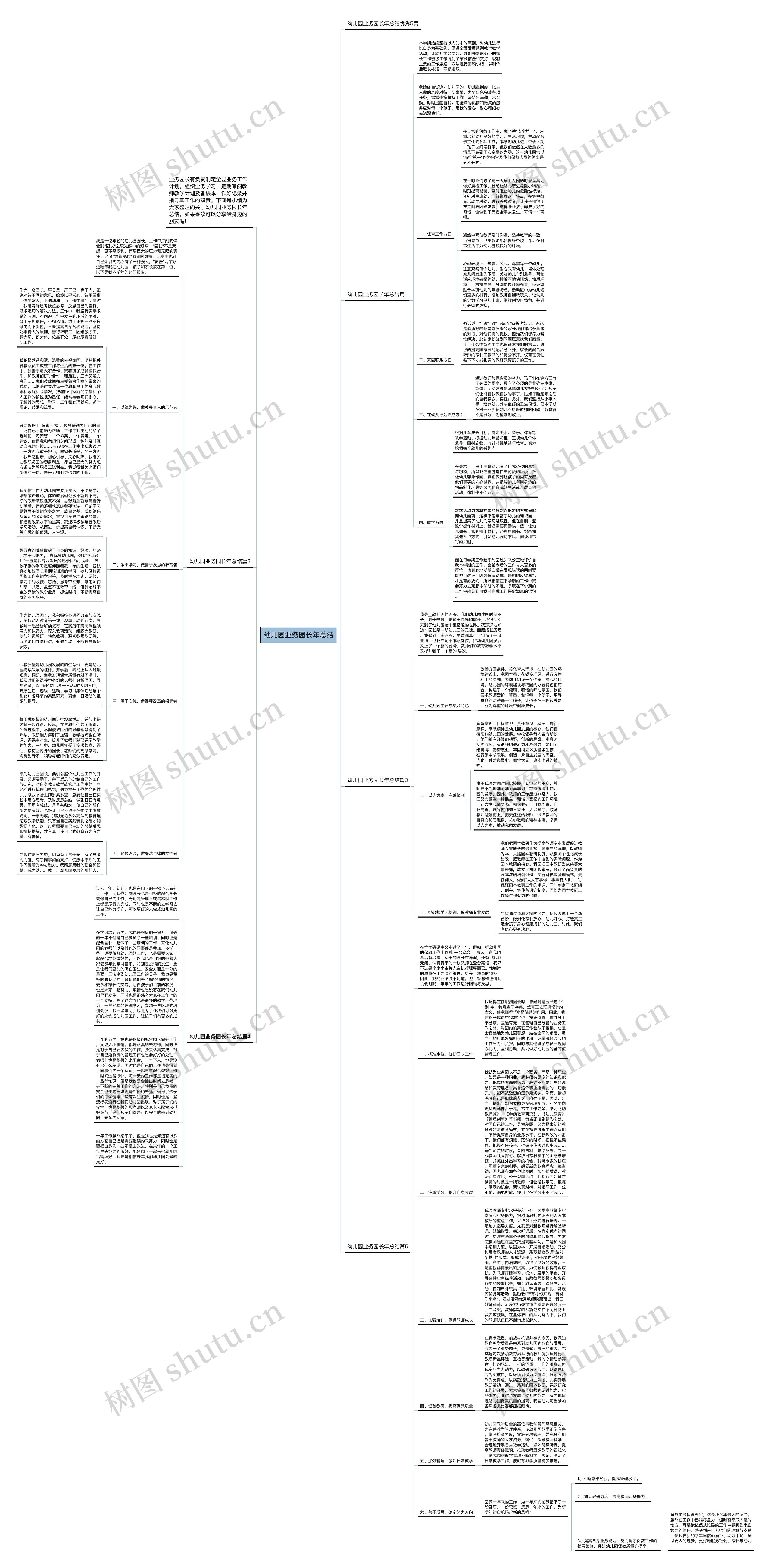 幼儿园业务园长年总结思维导图
