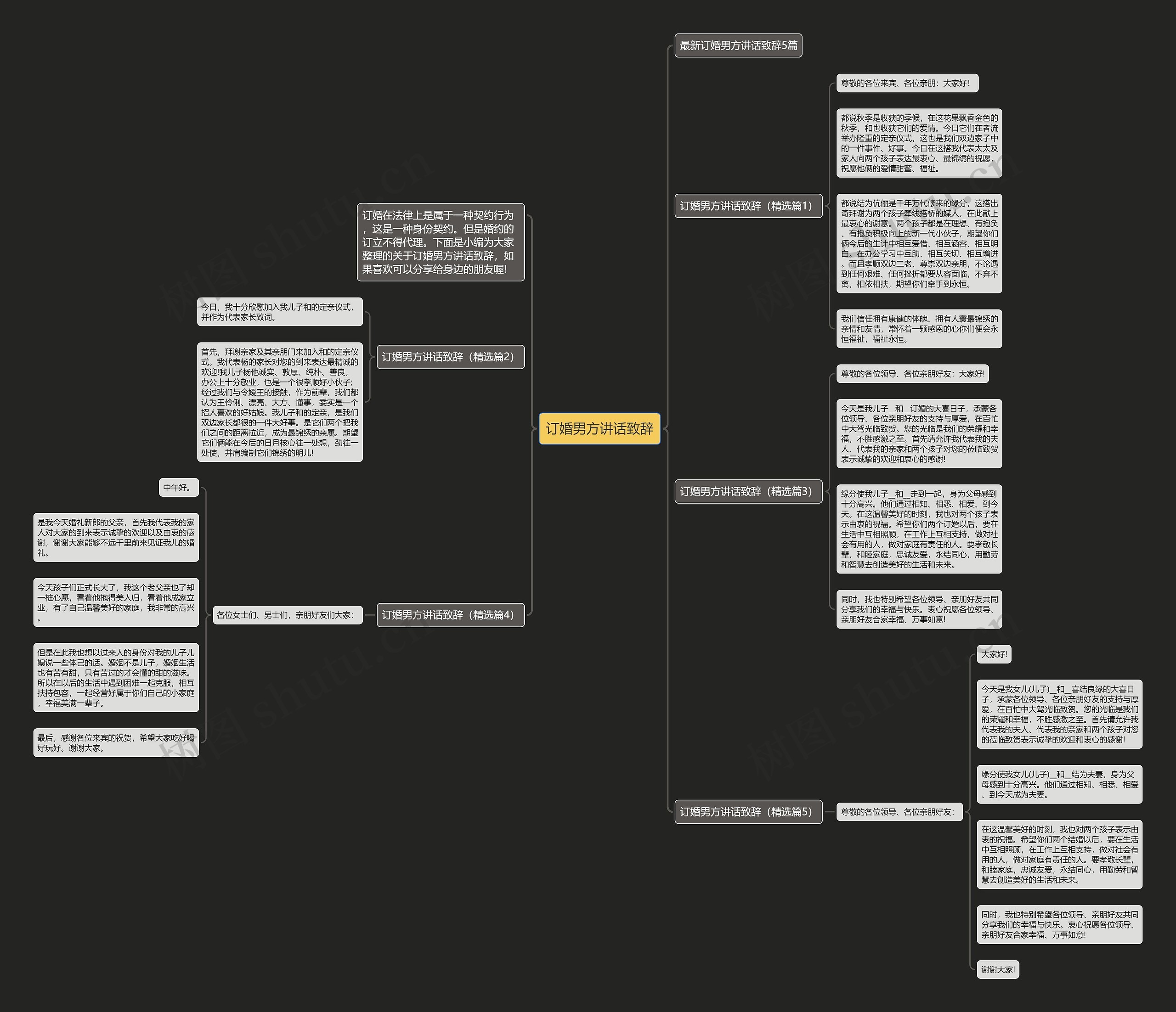 订婚男方讲话致辞思维导图