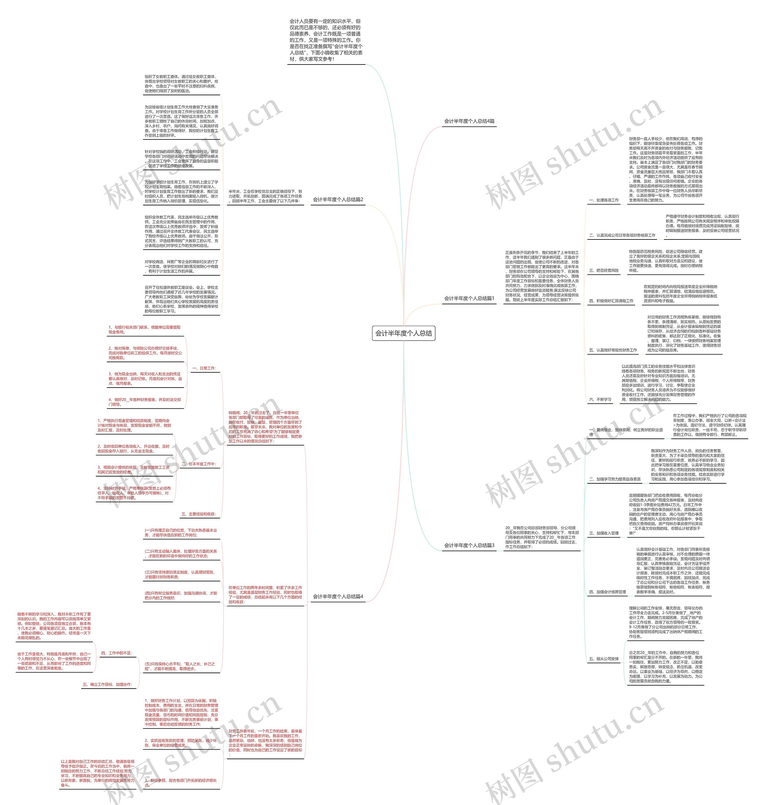 会计半年度个人总结思维导图