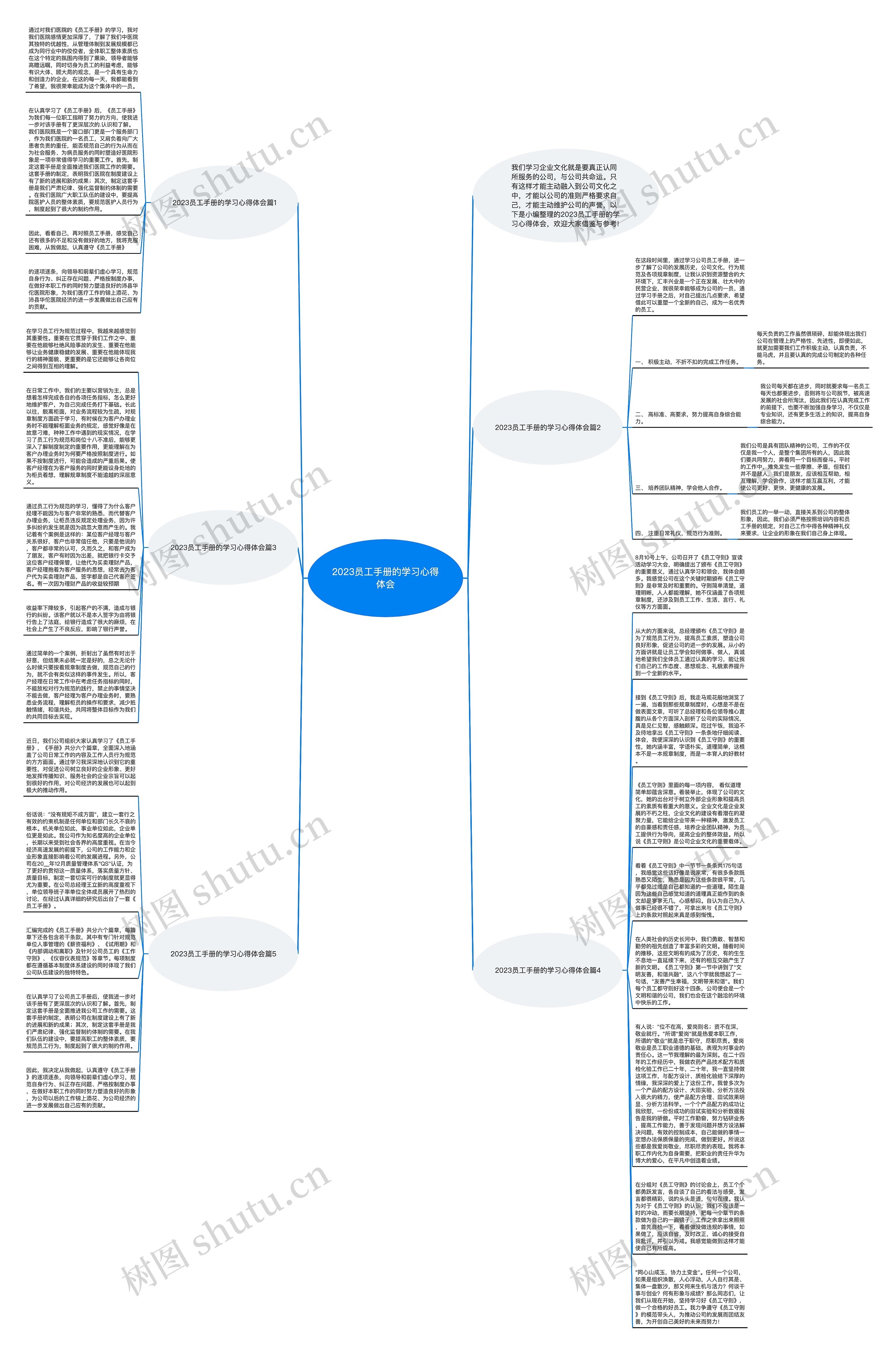 2023员工手册的学习心得体会思维导图