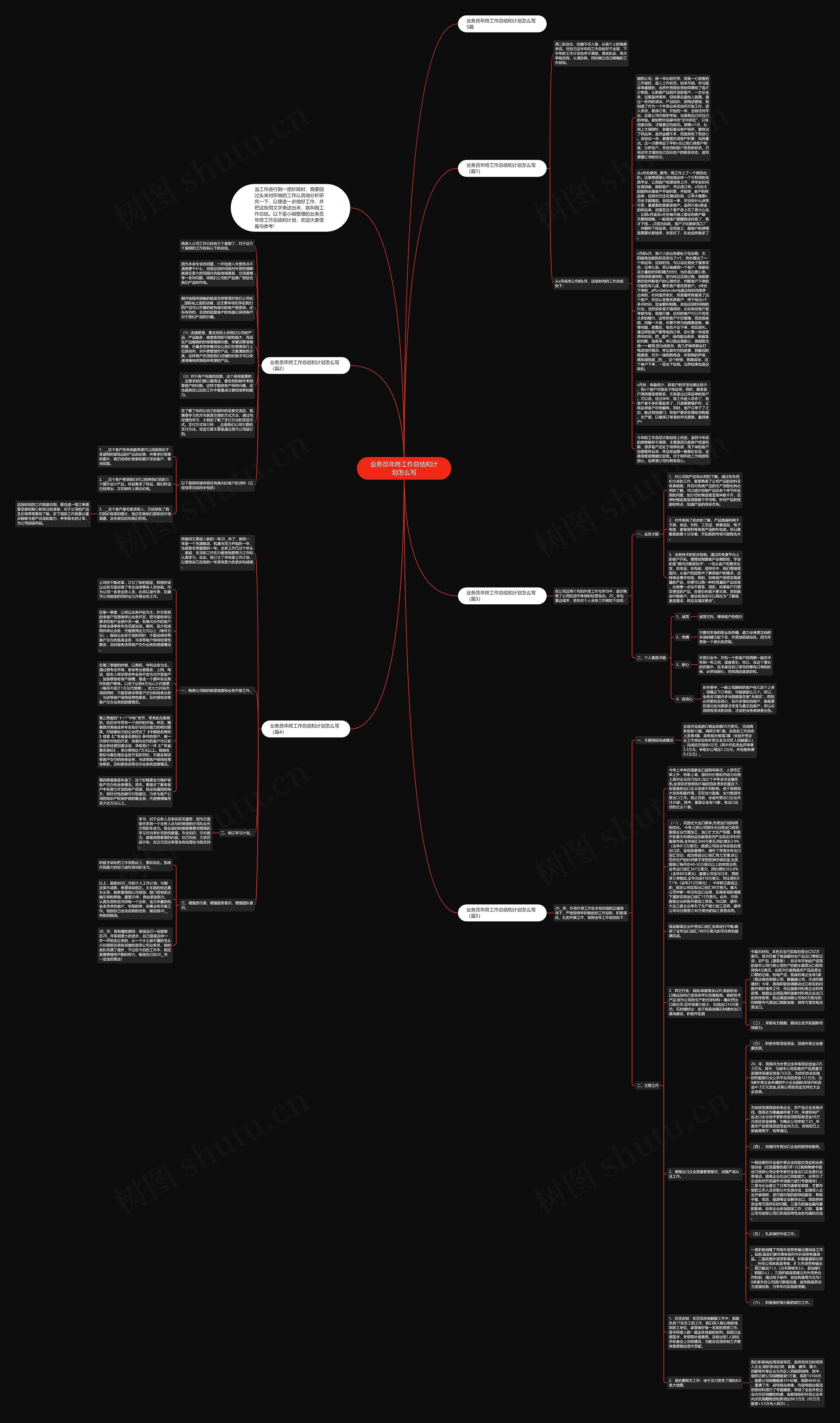业务员年终工作总结和计划怎么写思维导图