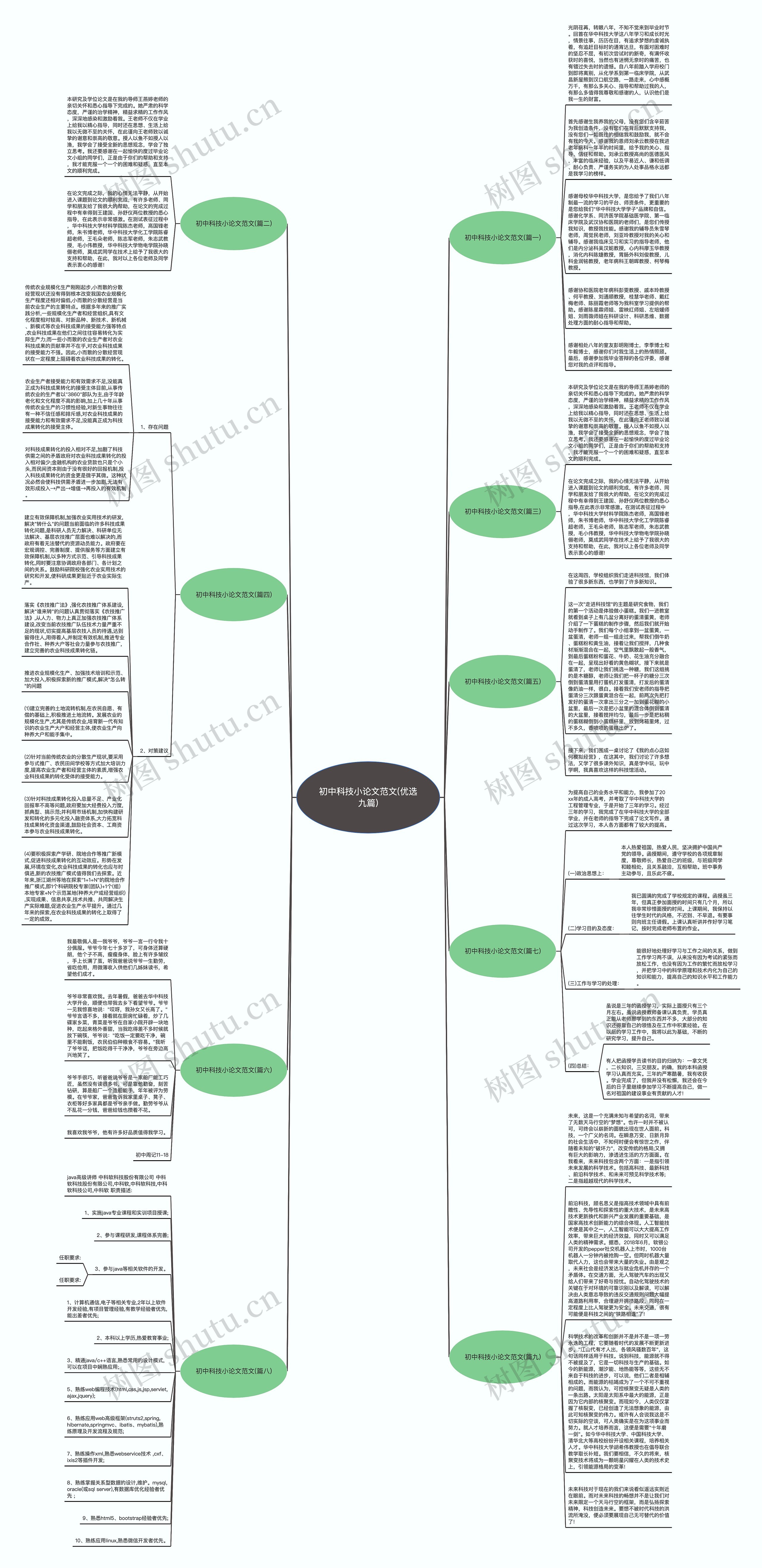 初中科技小论文范文(优选九篇)思维导图