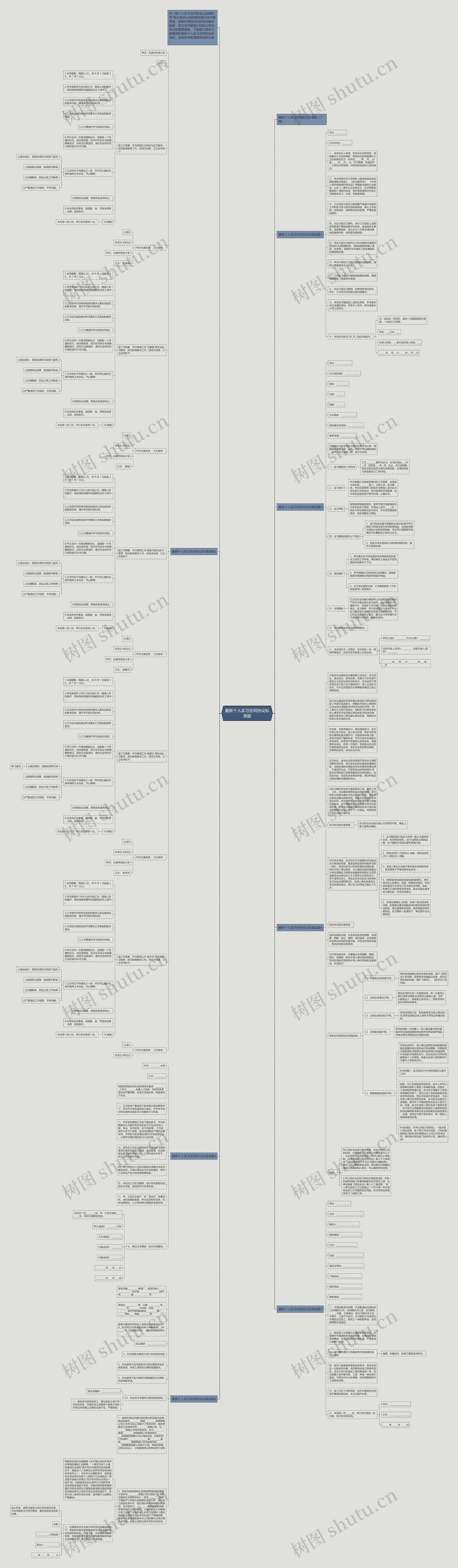 最新个人实习合同协议标准版思维导图