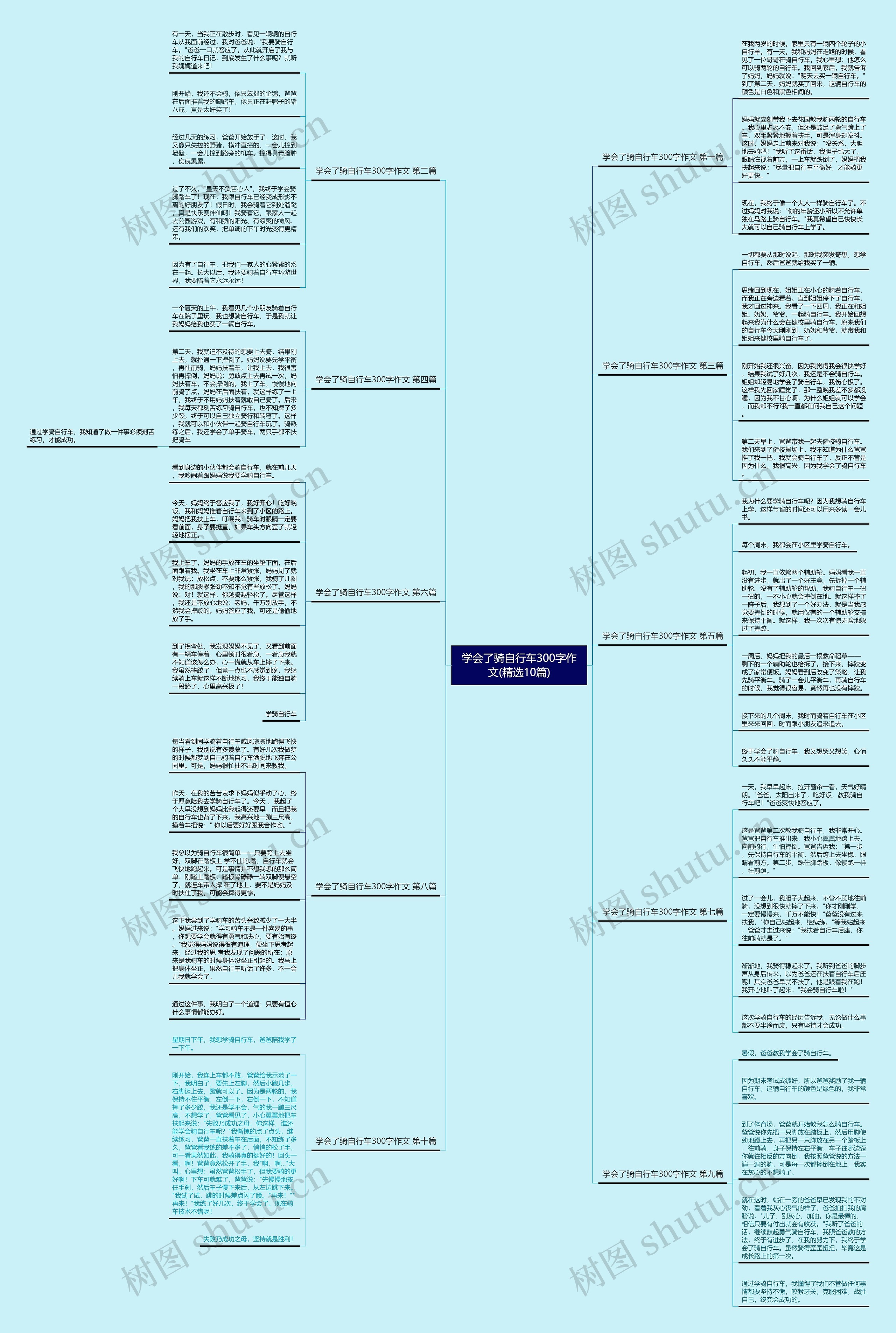 学会了骑自行车300字作文(精选10篇)思维导图