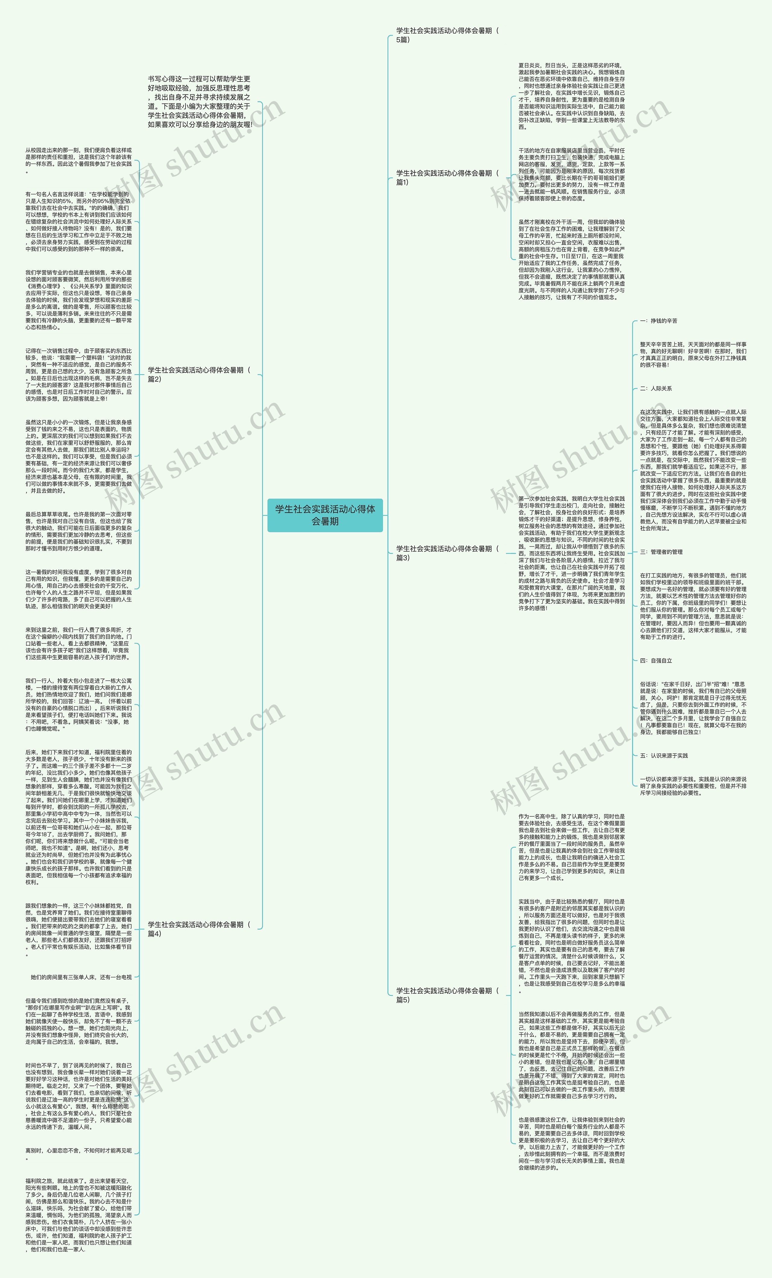 学生社会实践活动心得体会暑期思维导图