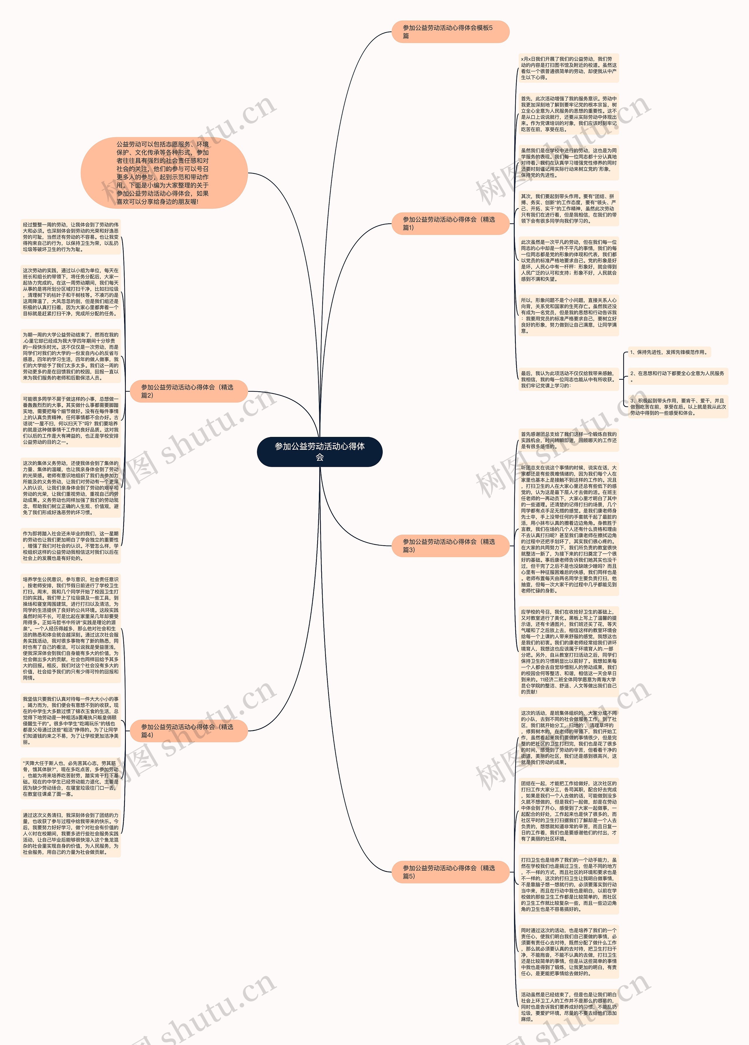 参加公益劳动活动心得体会思维导图