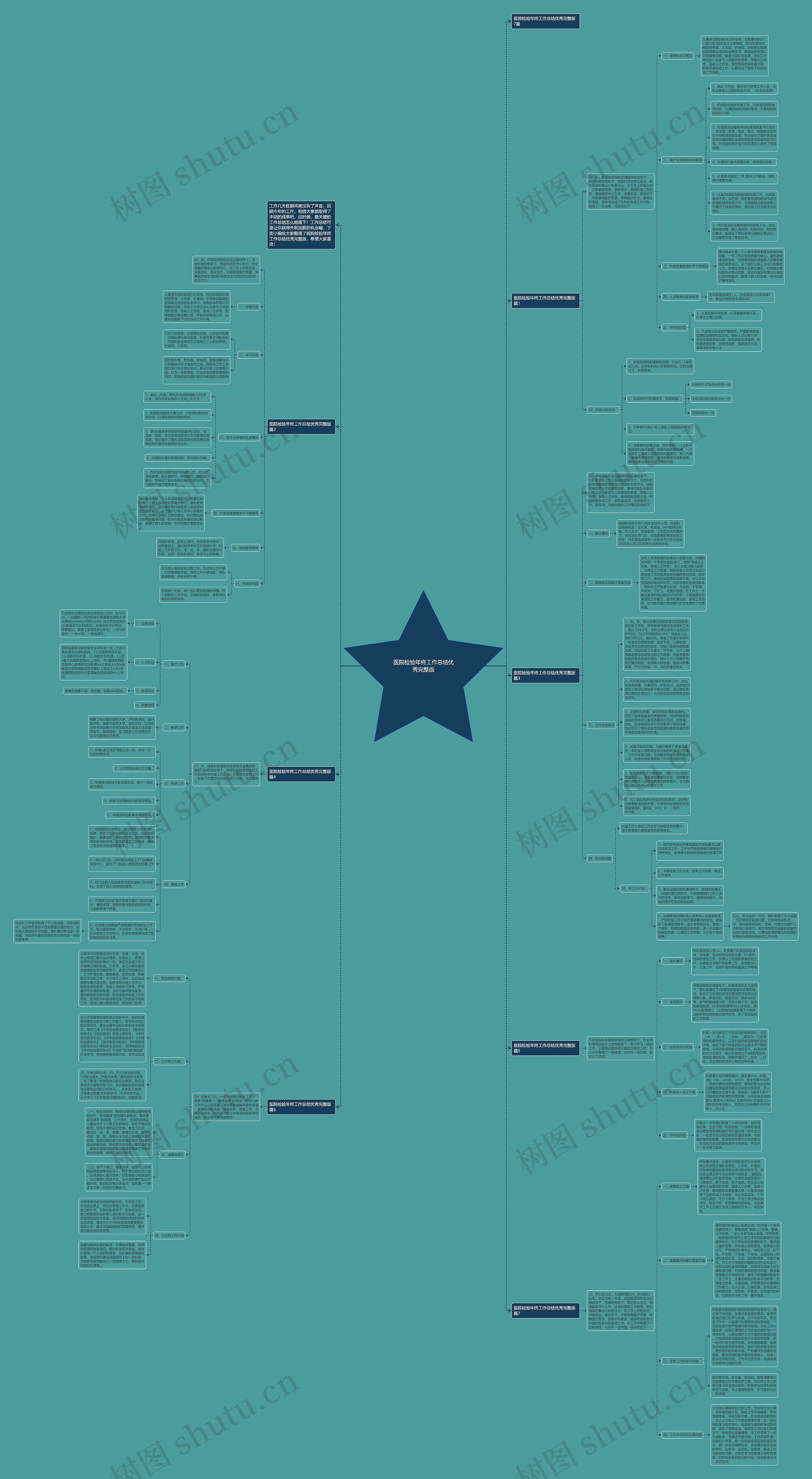 医院检验年终工作总结优秀完整版思维导图