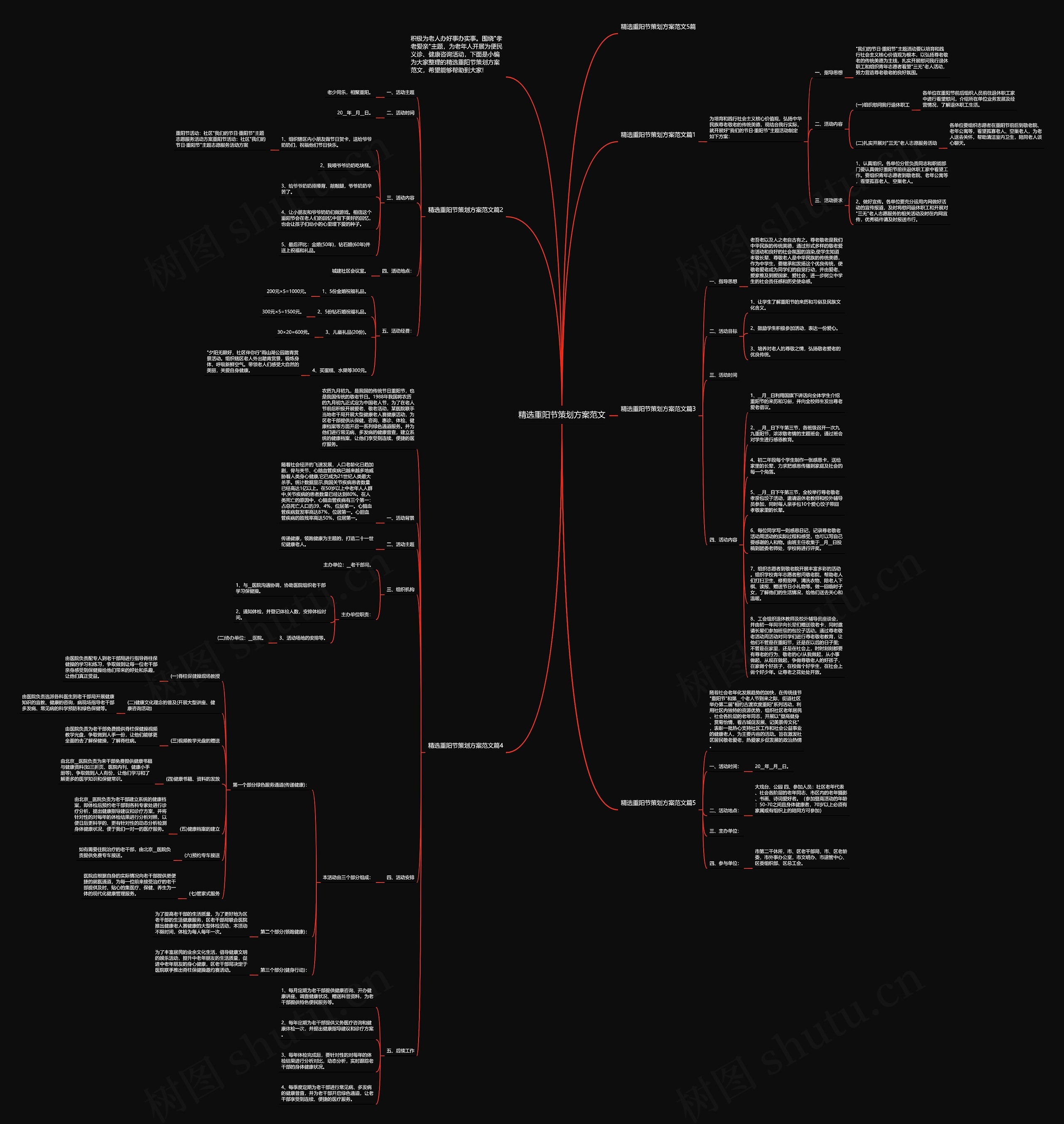 精选重阳节策划方案范文思维导图