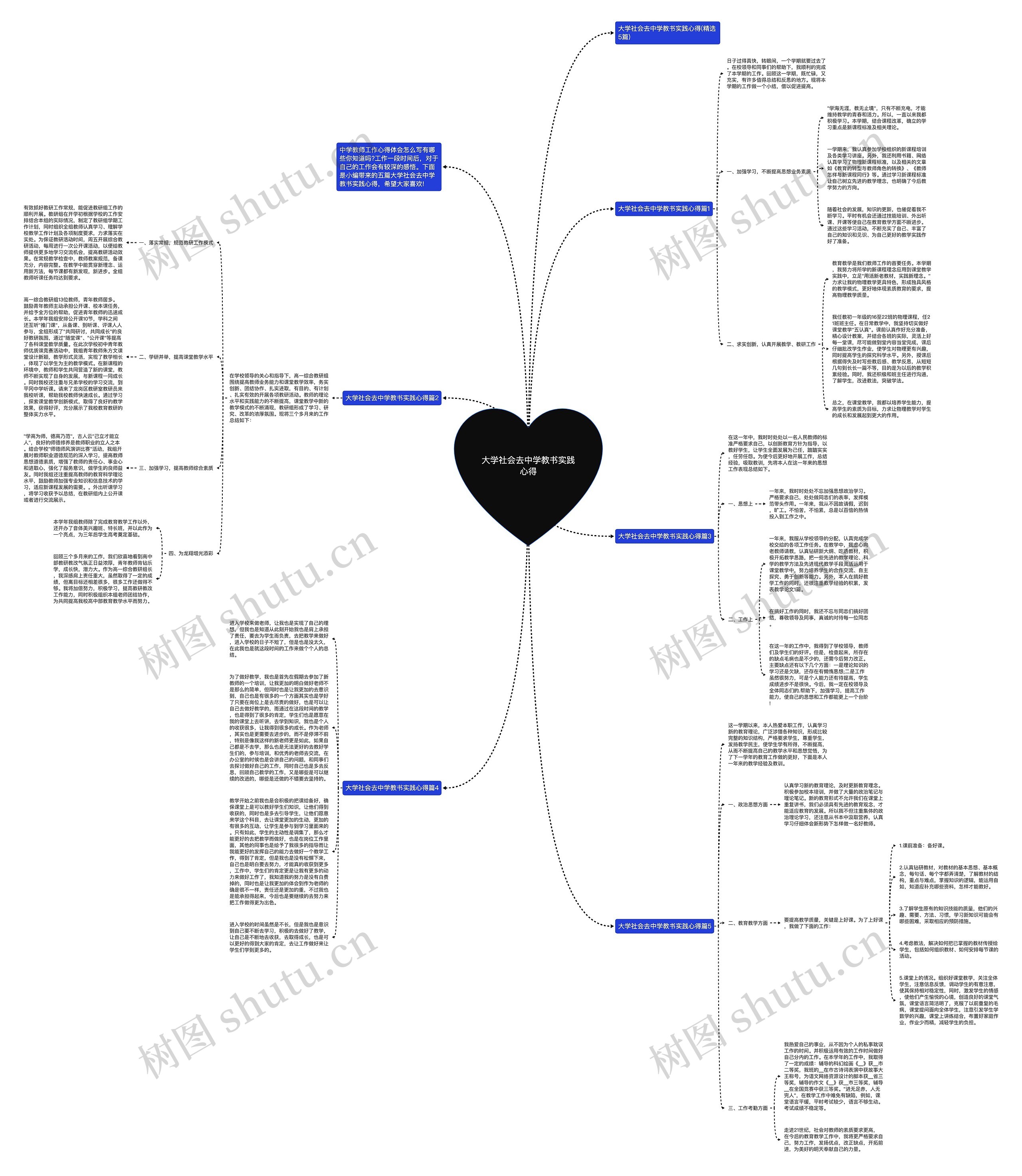 大学社会去中学教书实践心得思维导图