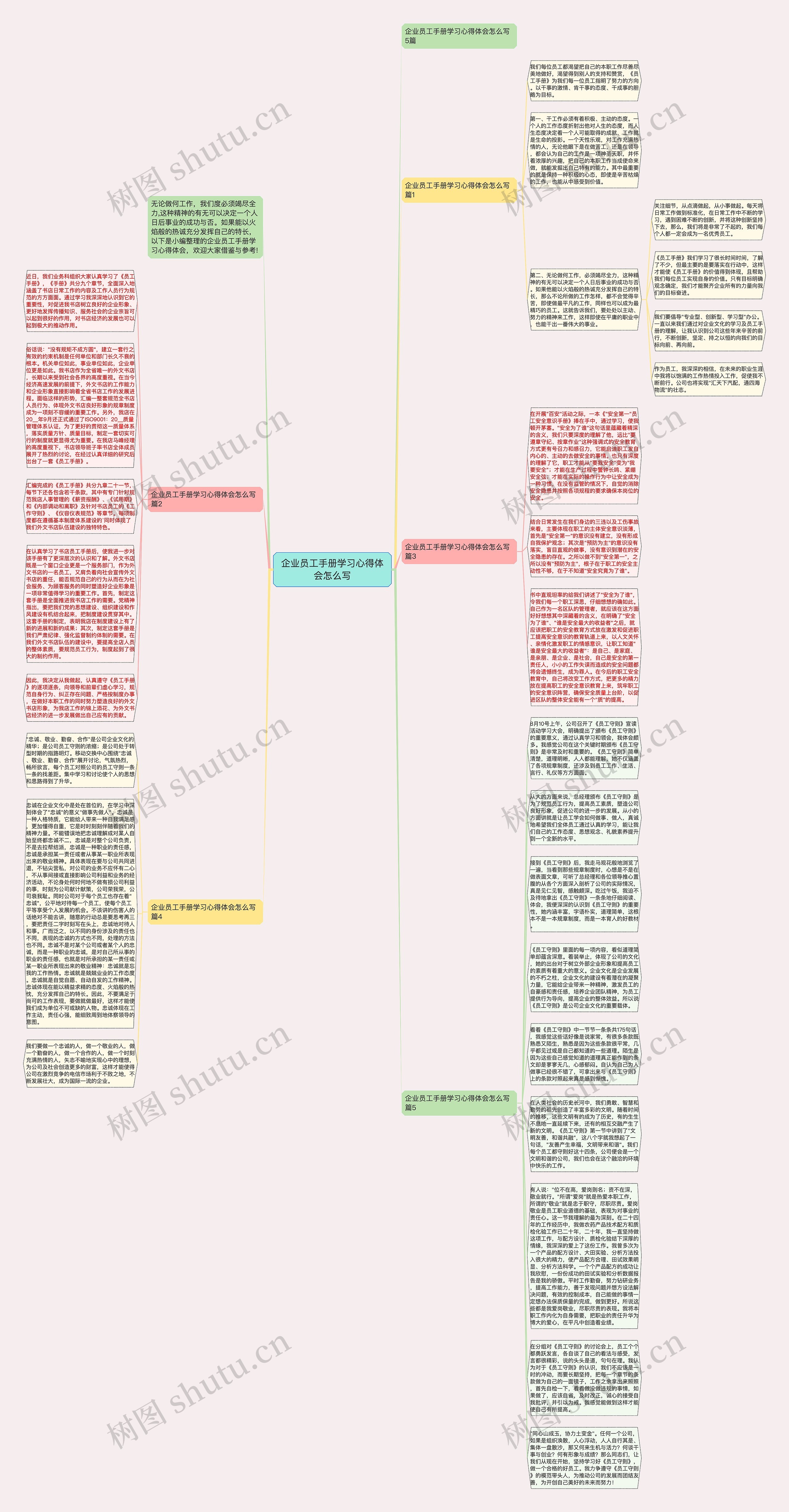 企业员工手册学习心得体会怎么写思维导图
