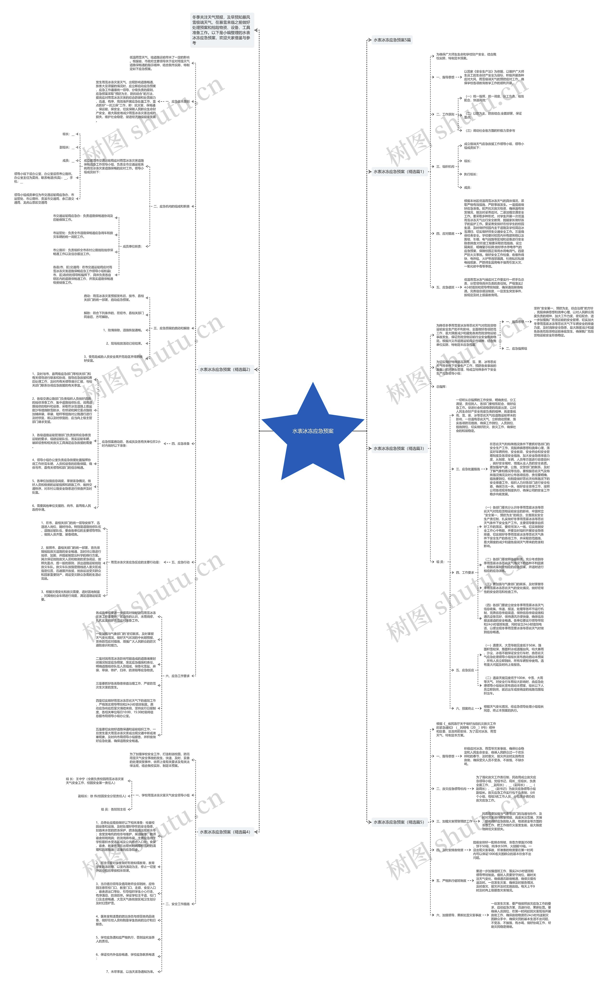 水表冰冻应急预案思维导图