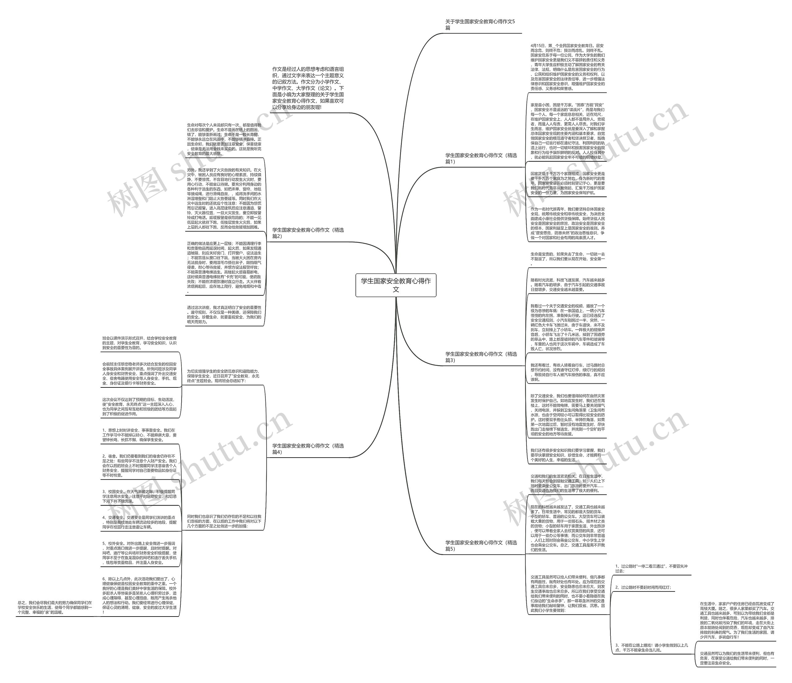 学生国家安全教育心得作文思维导图