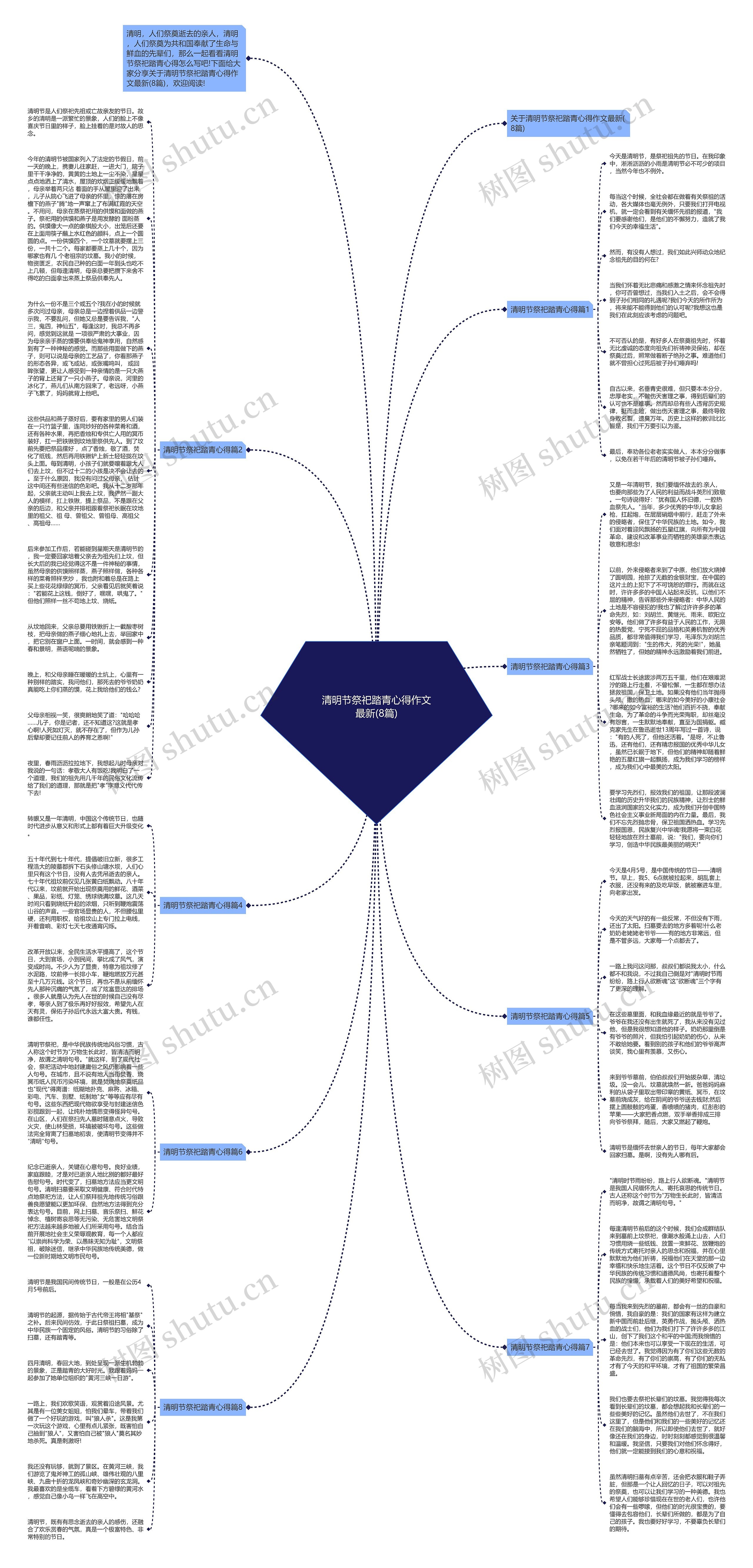 清明节祭祀踏青心得作文最新(8篇)思维导图