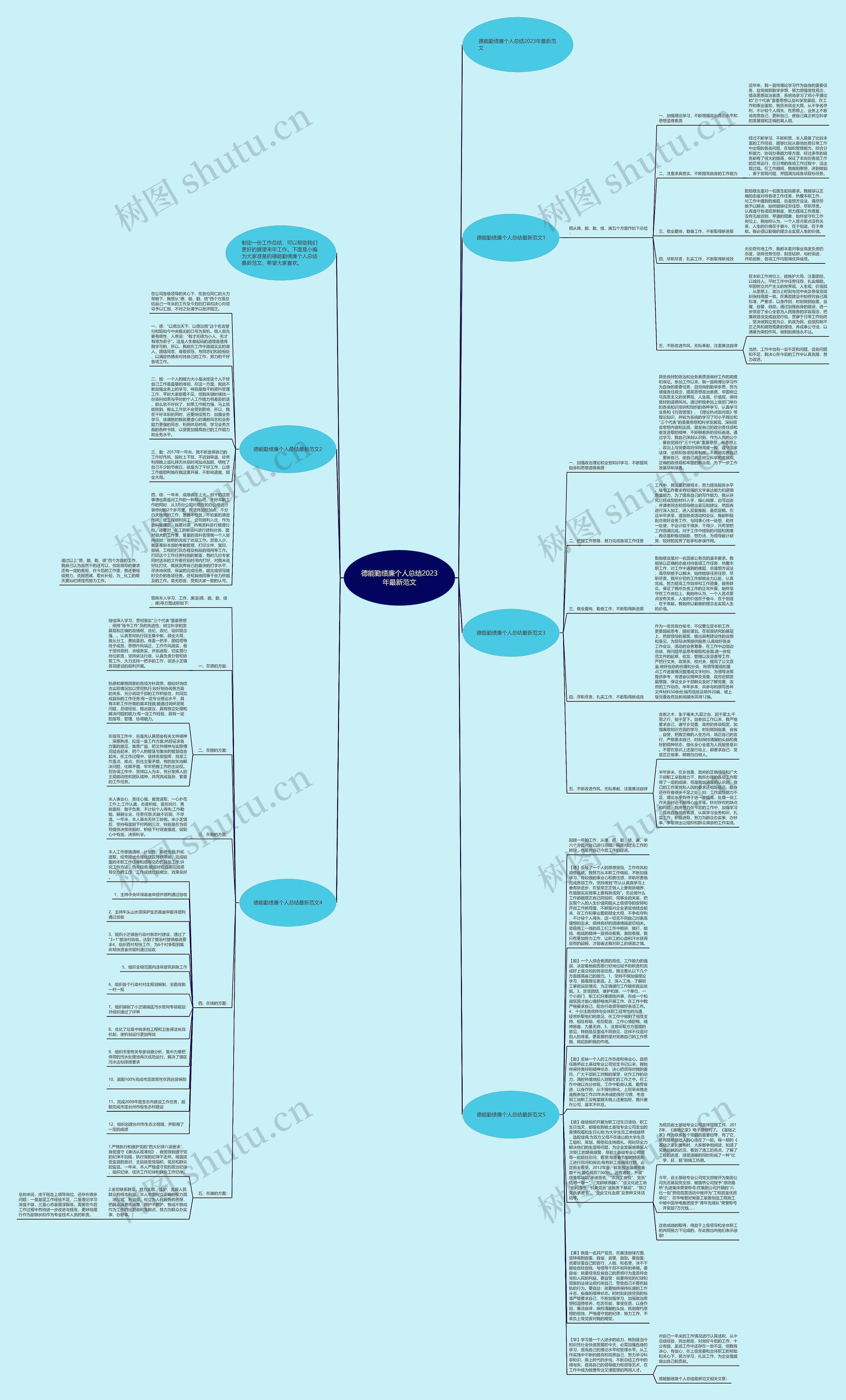 德能勤绩廉个人总结2023年最新范文思维导图