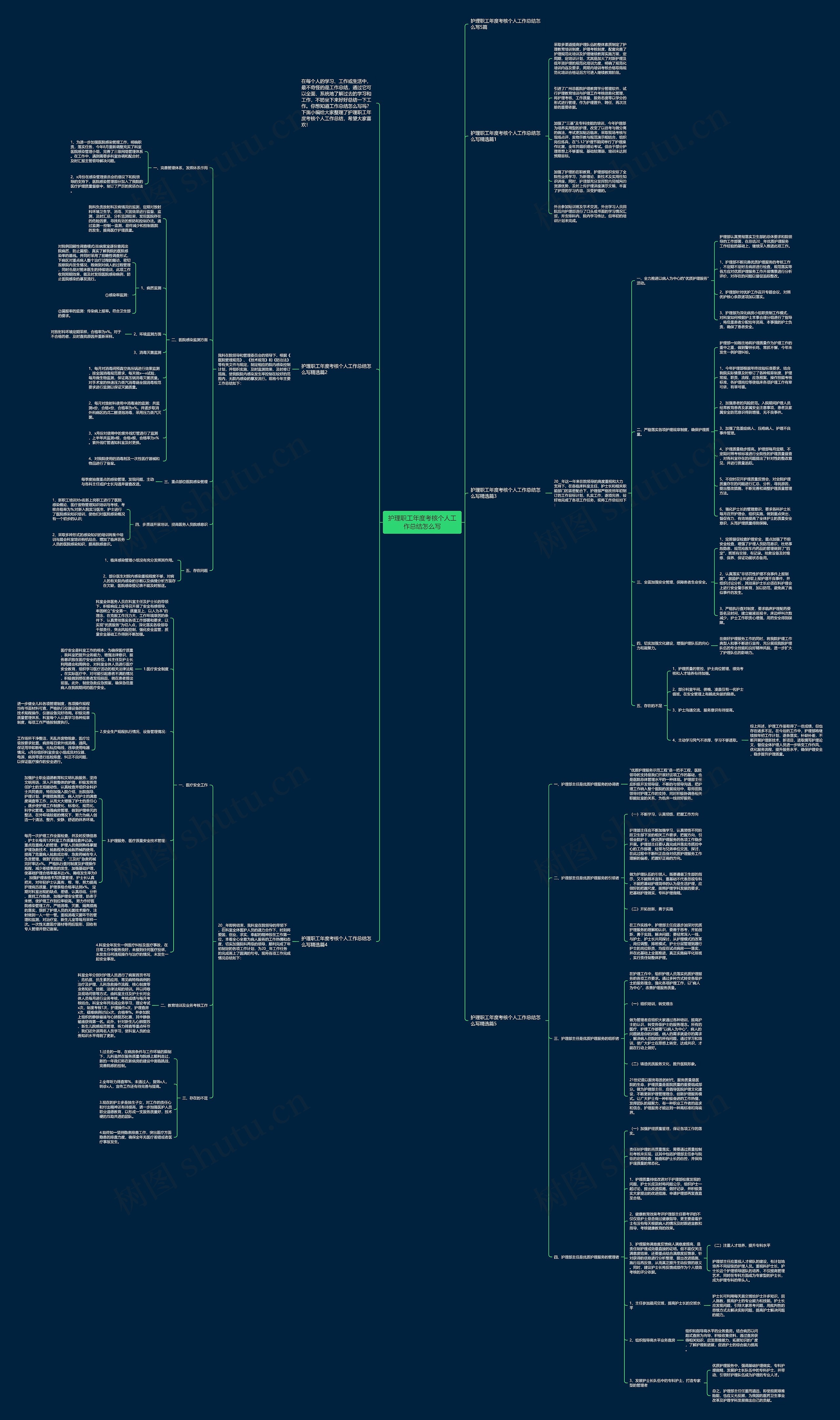护理职工年度考核个人工作总结怎么写思维导图