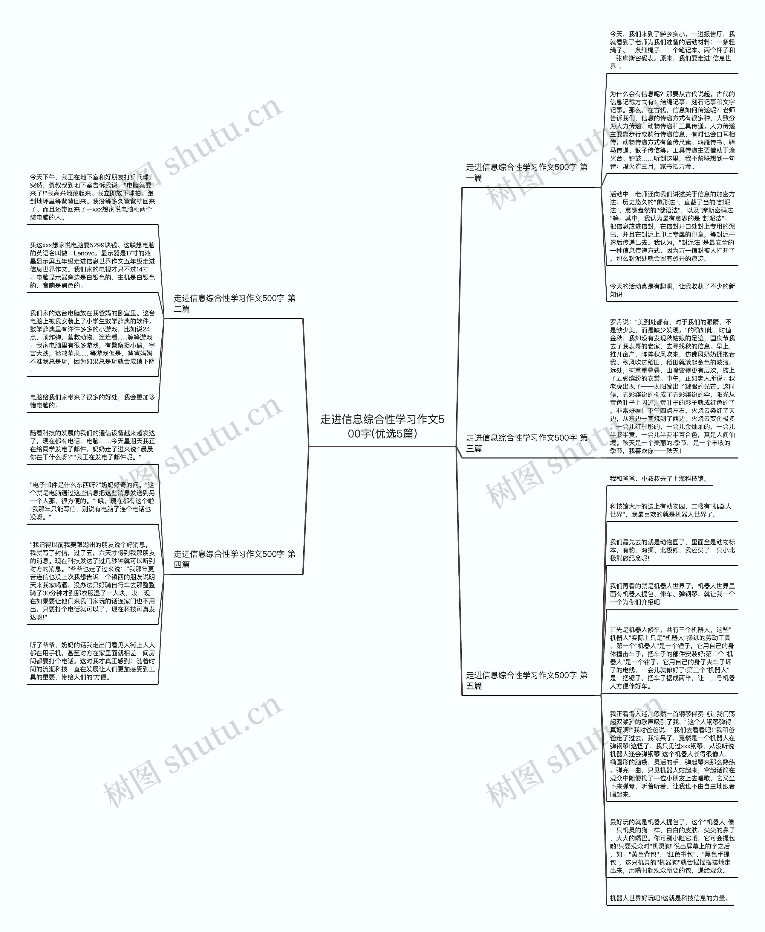 走进信息综合性学习作文500字(优选5篇)思维导图