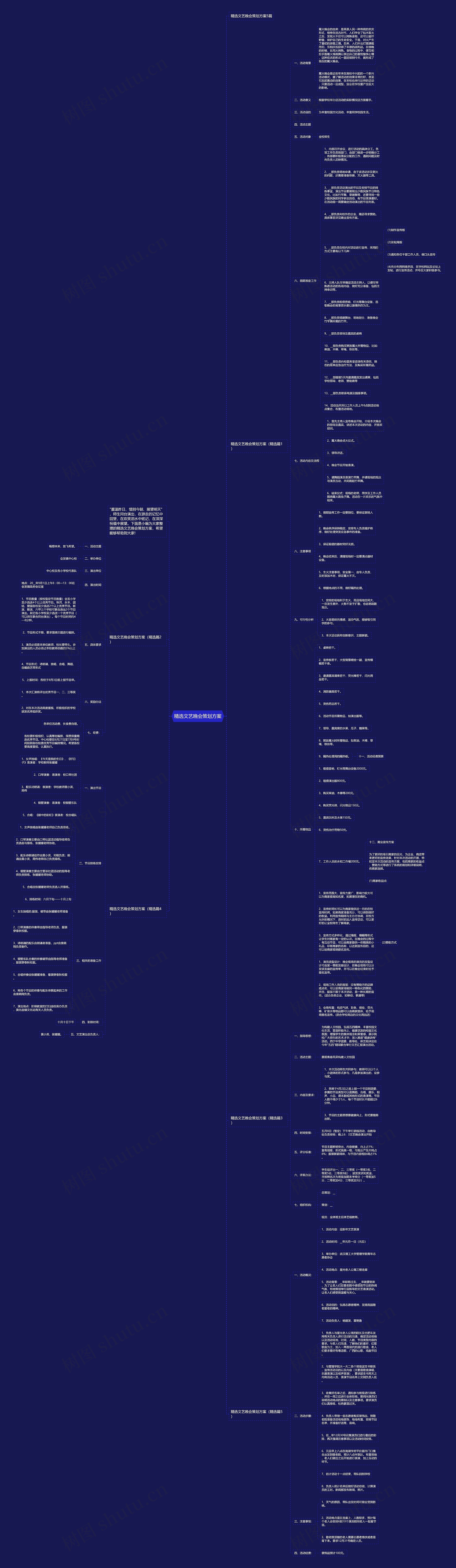 精选文艺晚会策划方案思维导图
